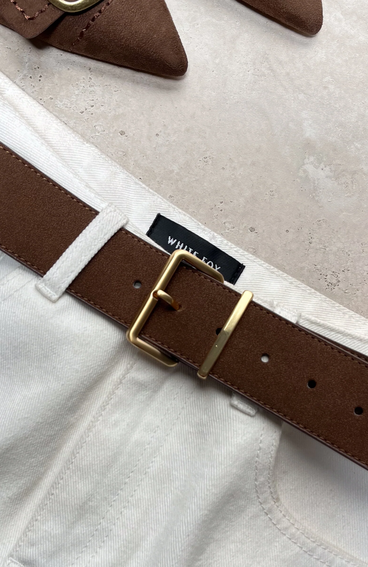 Robin Belt Chocolate Faux Suede