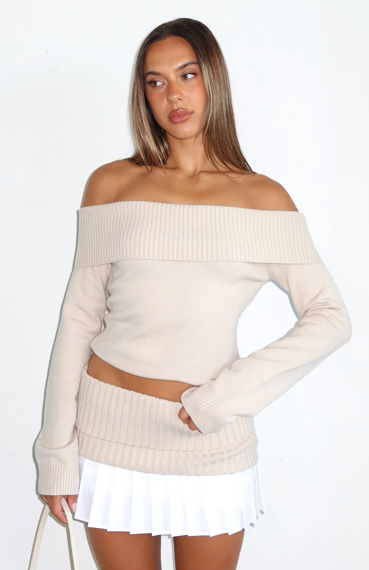 You Did It Again Mini Skirt Beige