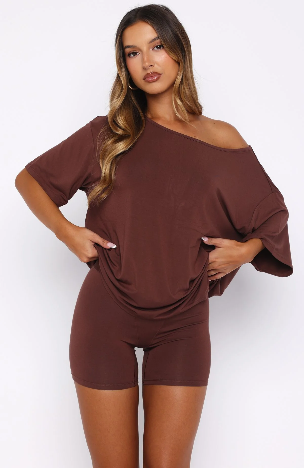 Slow Life Boyfriend Boxer Shorts Chocolate