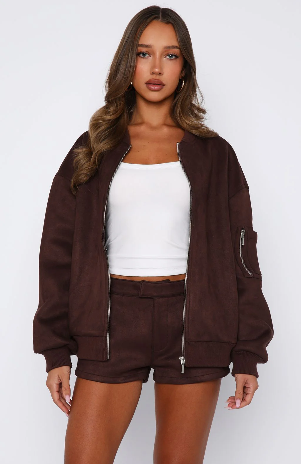 Confidence Level Suede Jacket Chocolate
