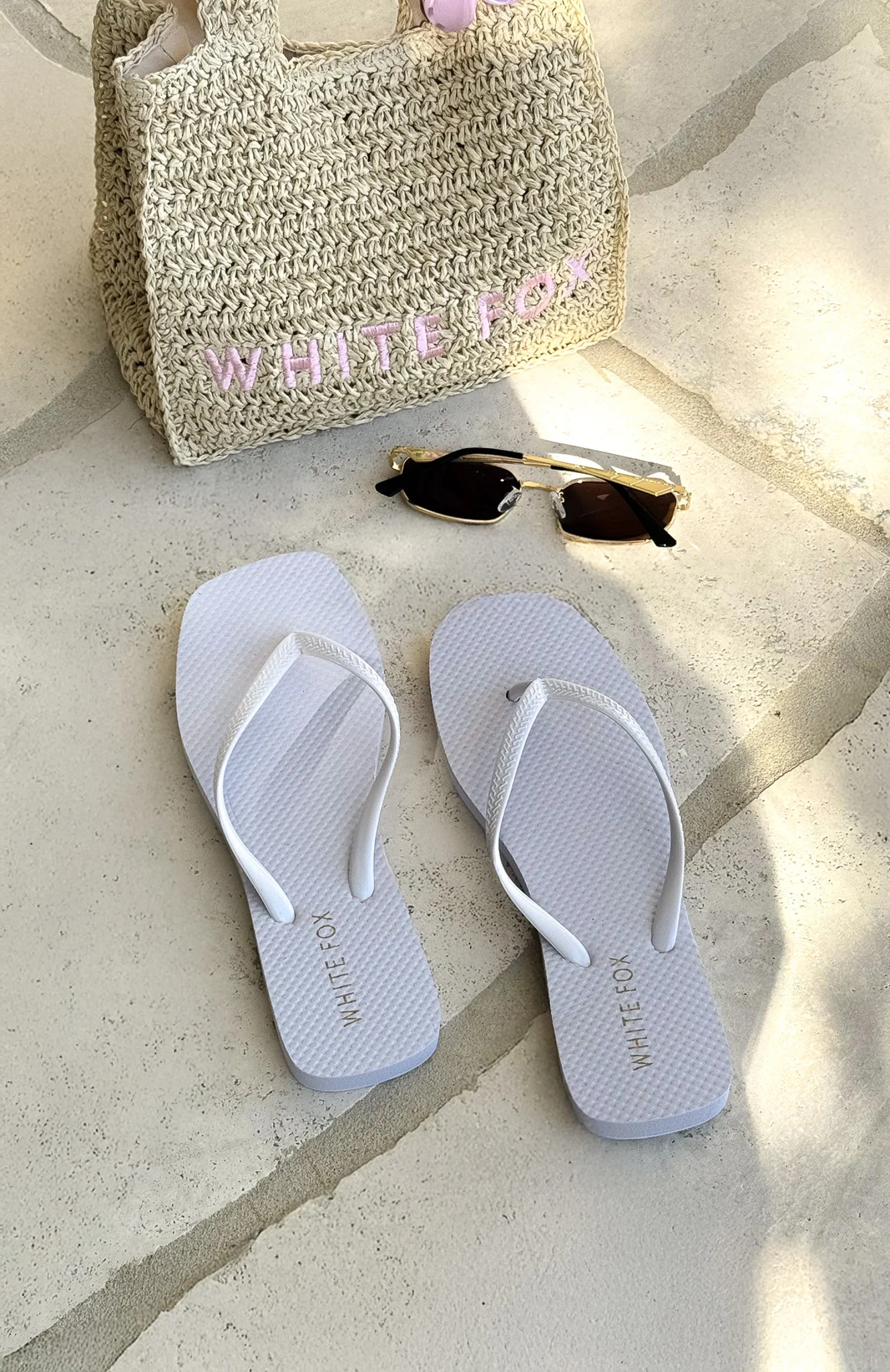 Josie Thong Sandals White