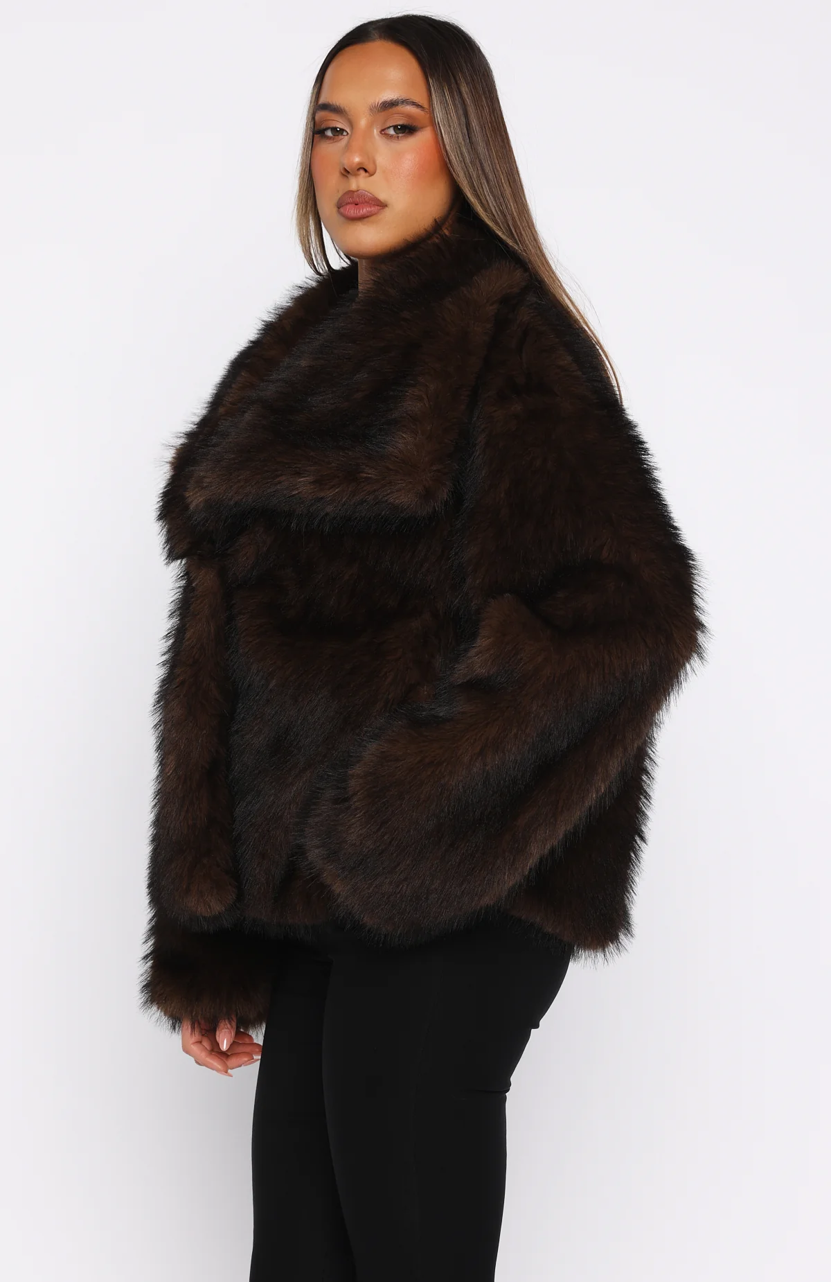 Dirty Martini Faux Fur Jacket Chocolate