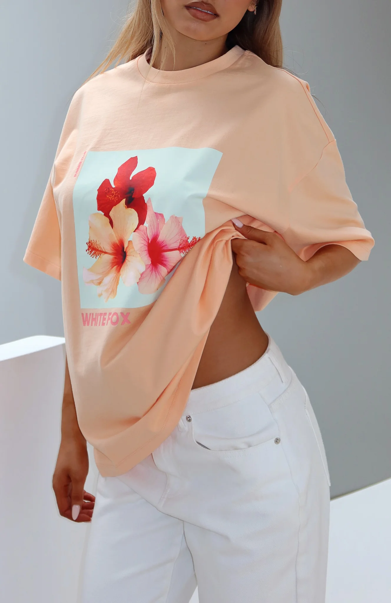 In With The New Oversized Tee Peach