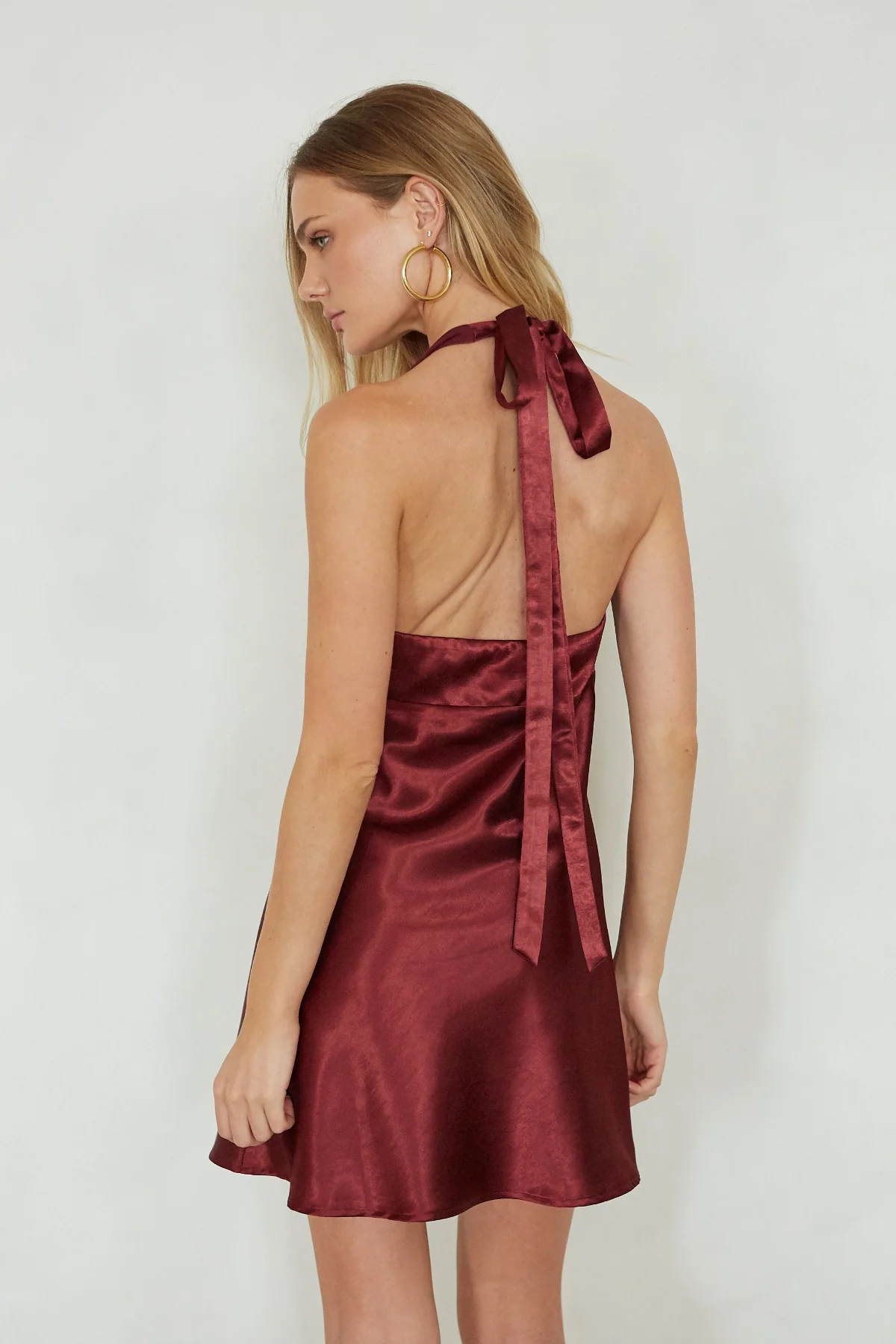 Monet Halter Satin Mini Dress
