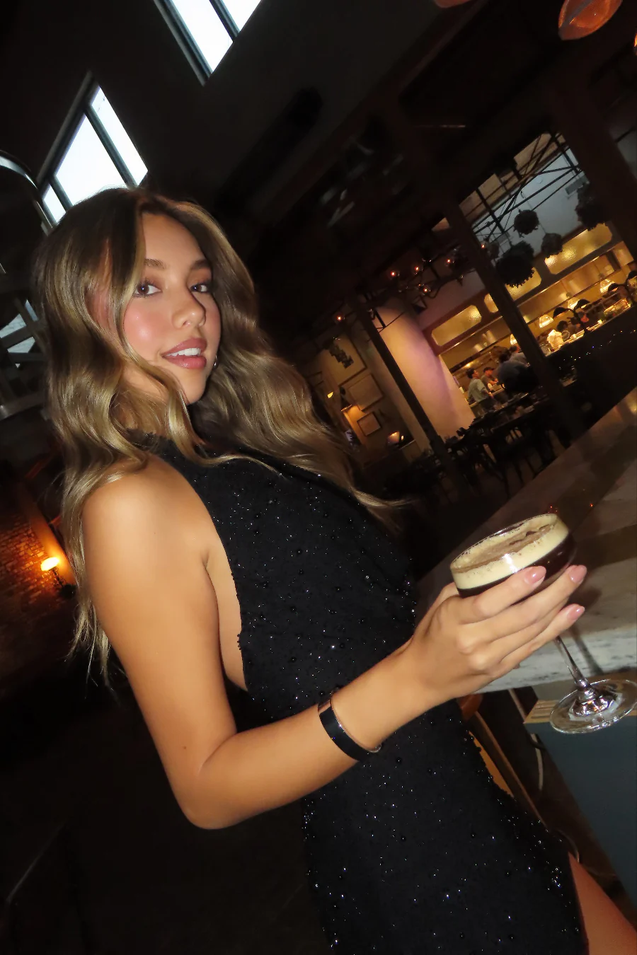 Valerie Cowl Neck Sequin Mini Dress