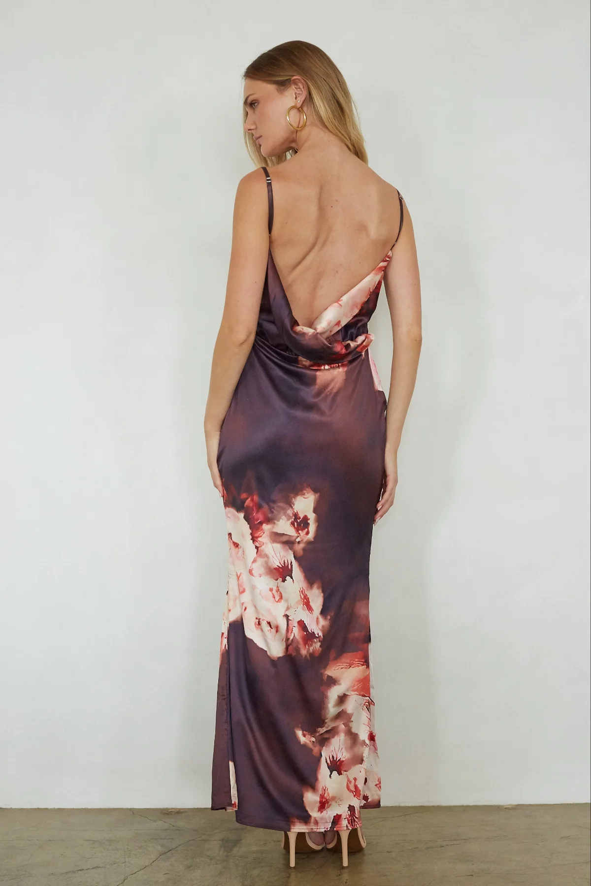 Jenny Satin Floral Maxi Dress
