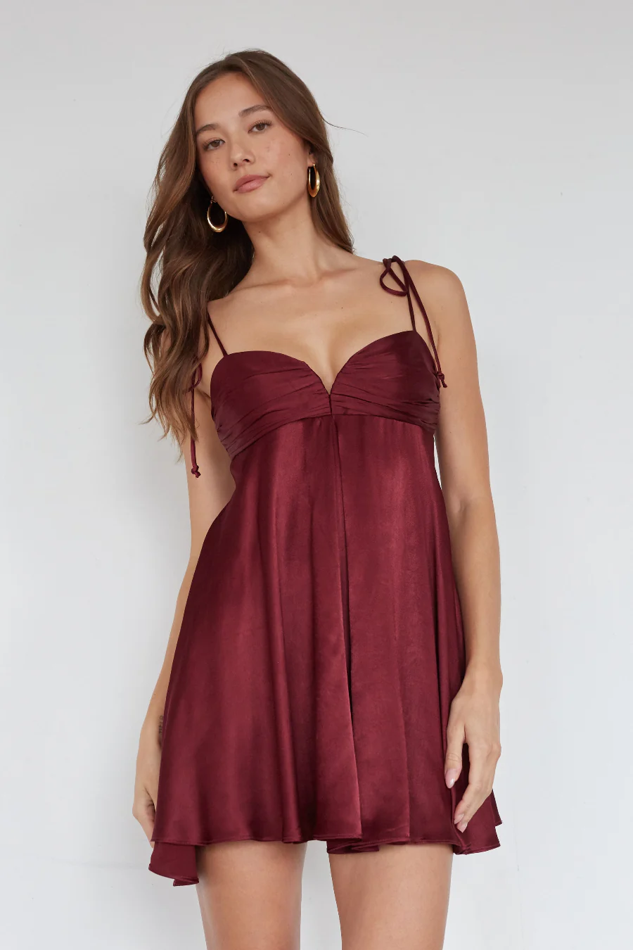 Dilan Tie Strap Satin Mini Dress