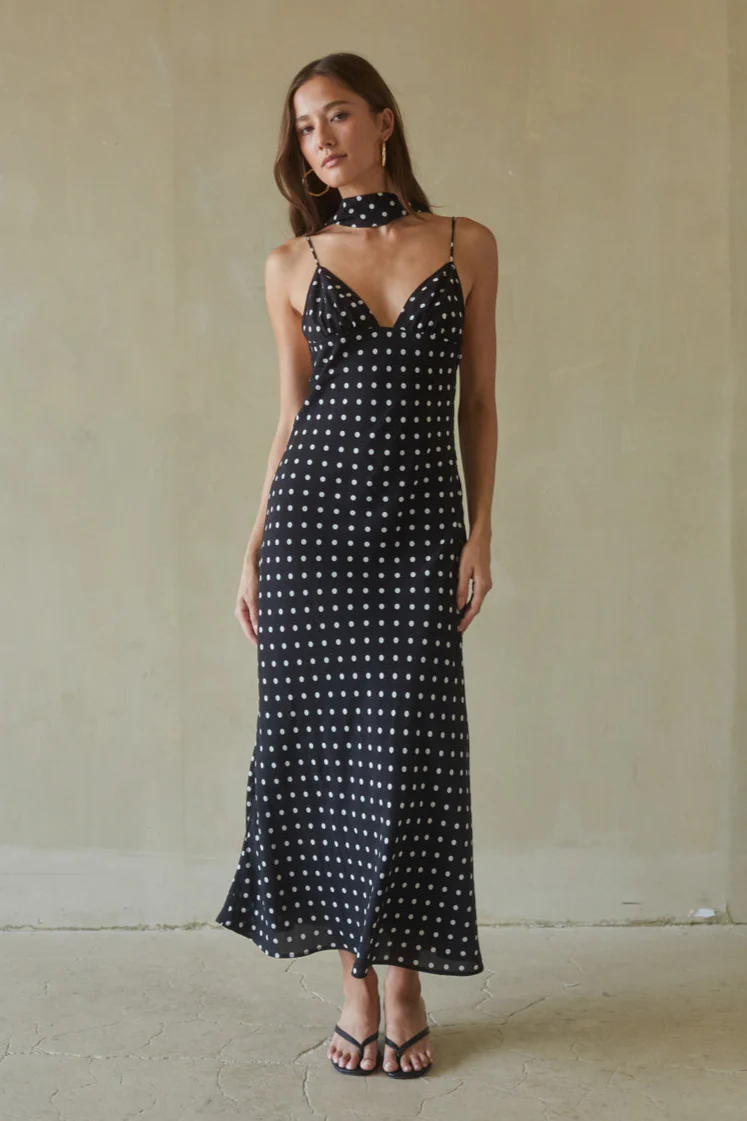 Dovie Polka Dot Midi Dress