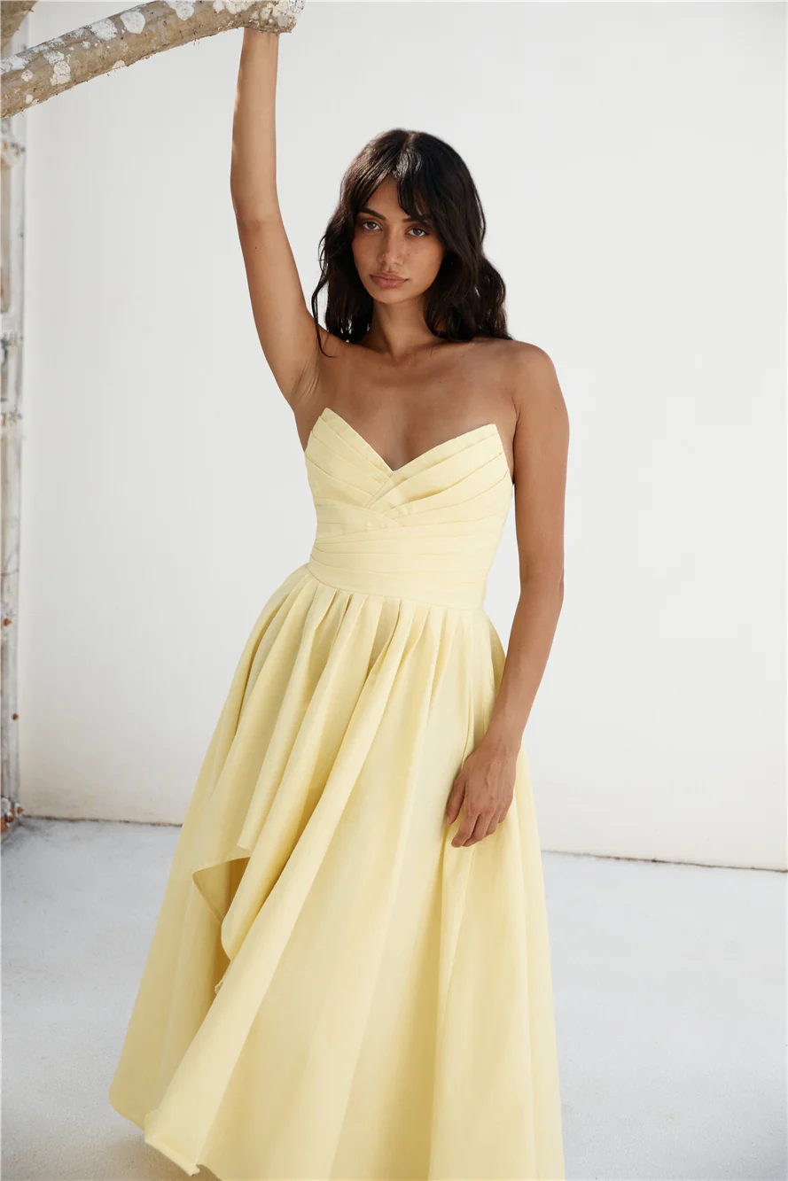 Enchantress Strapless Maxi Dress Yellow