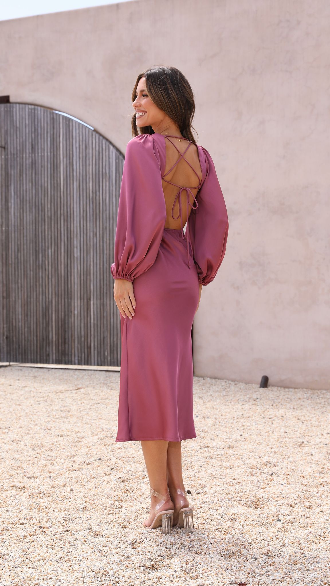 Cleo Midi Dress - Plum