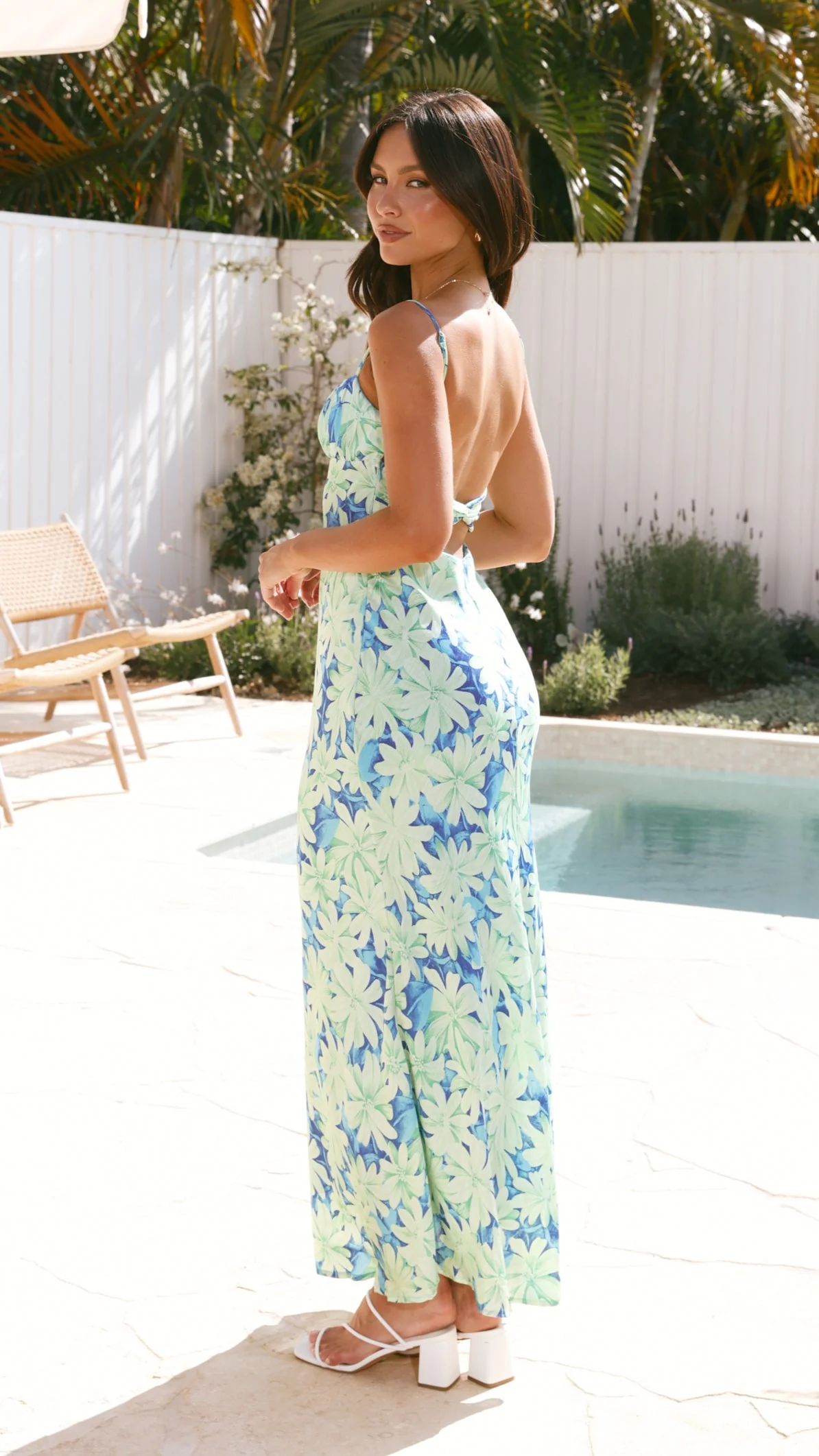 Margie Midi Dress - Green/Blue