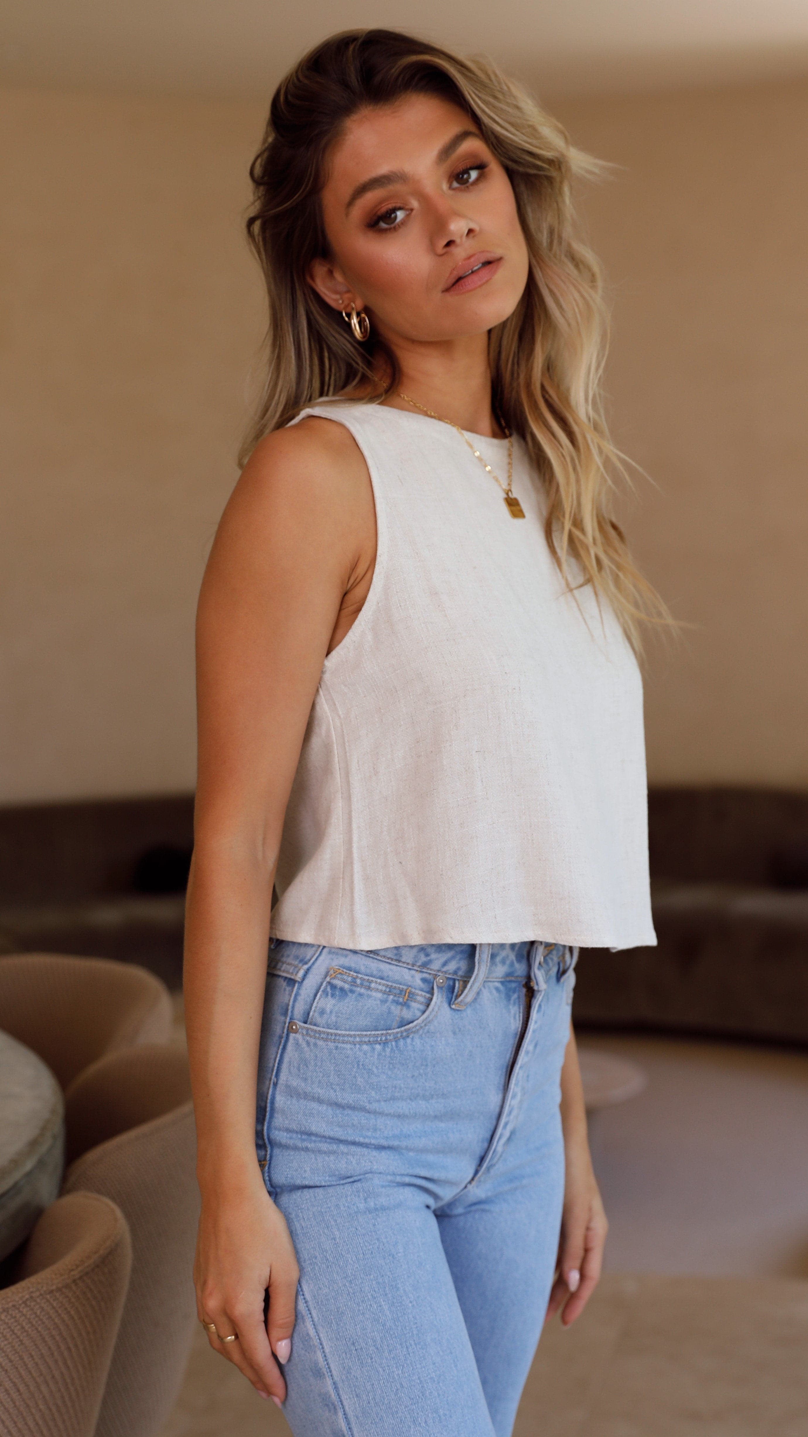 Persephone Crop Top - Natural