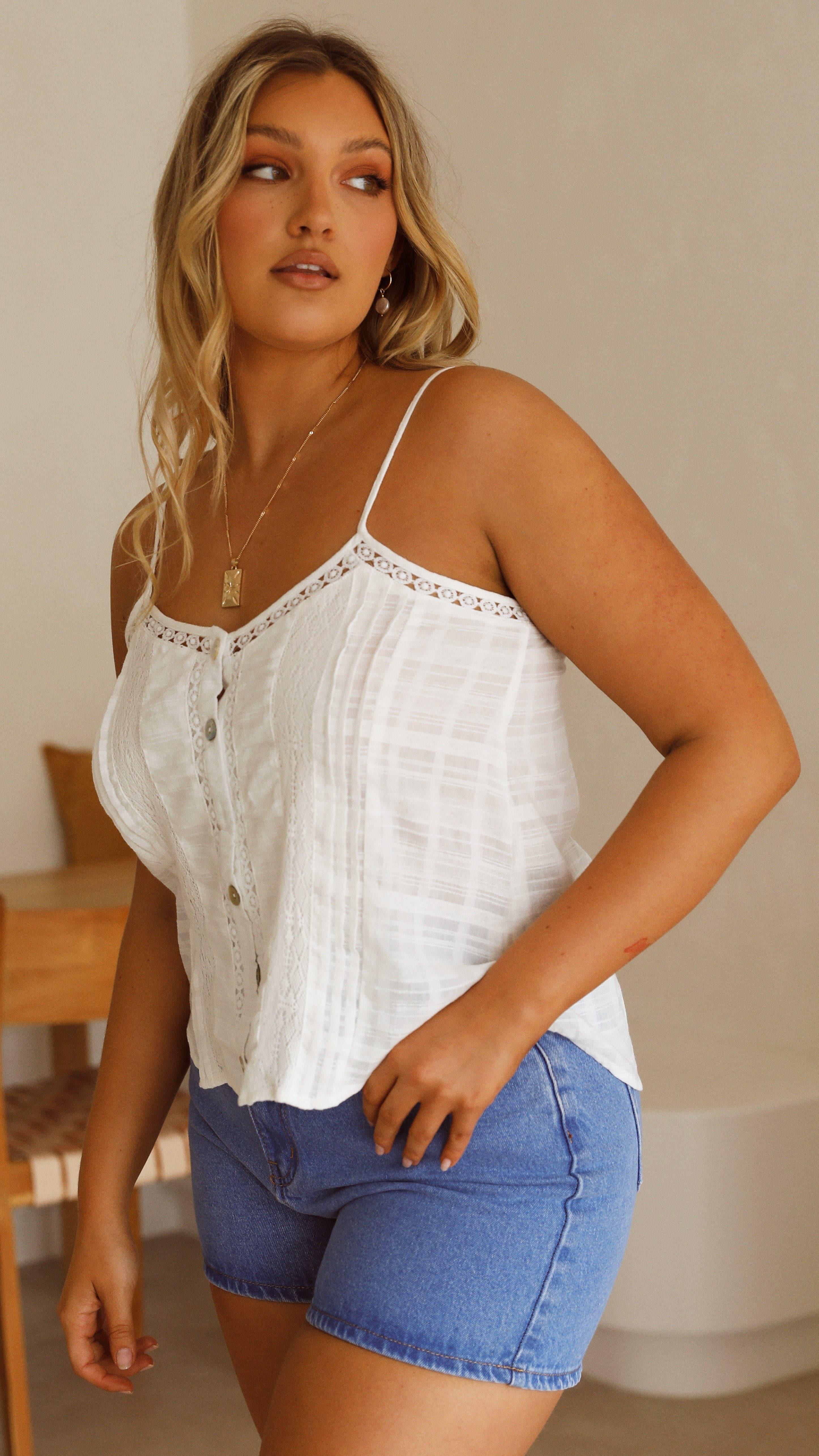 Elka Lace Cami - White