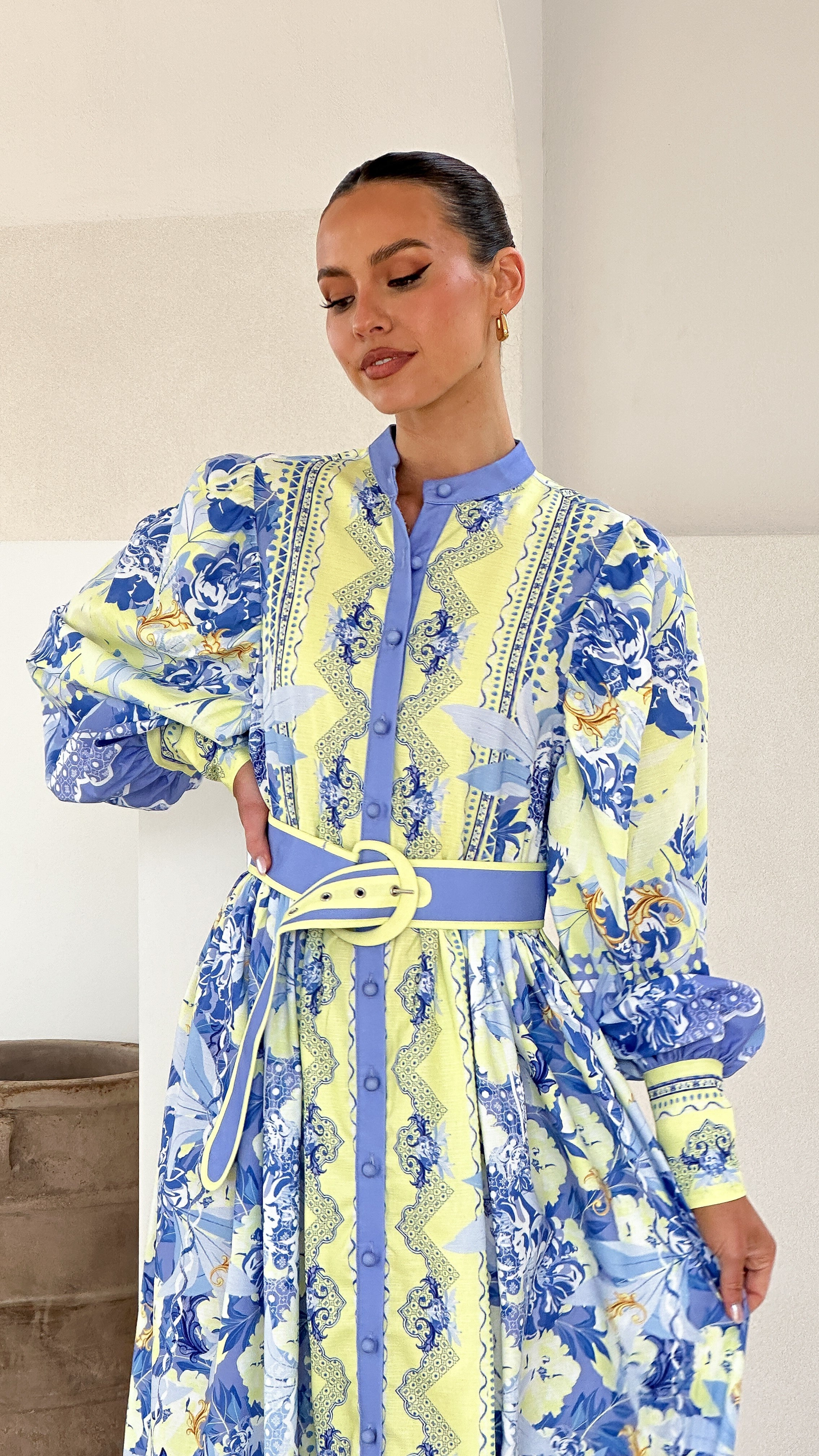 Kalliope Maxi Dress - Blue/Yellow