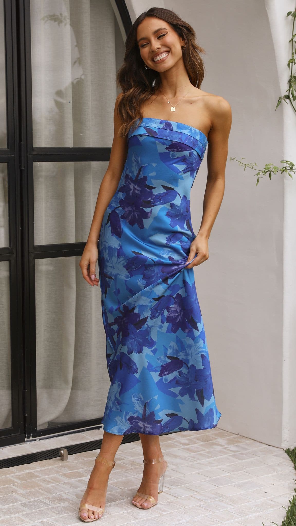 Miya Maxi Dress - Blue Floral
