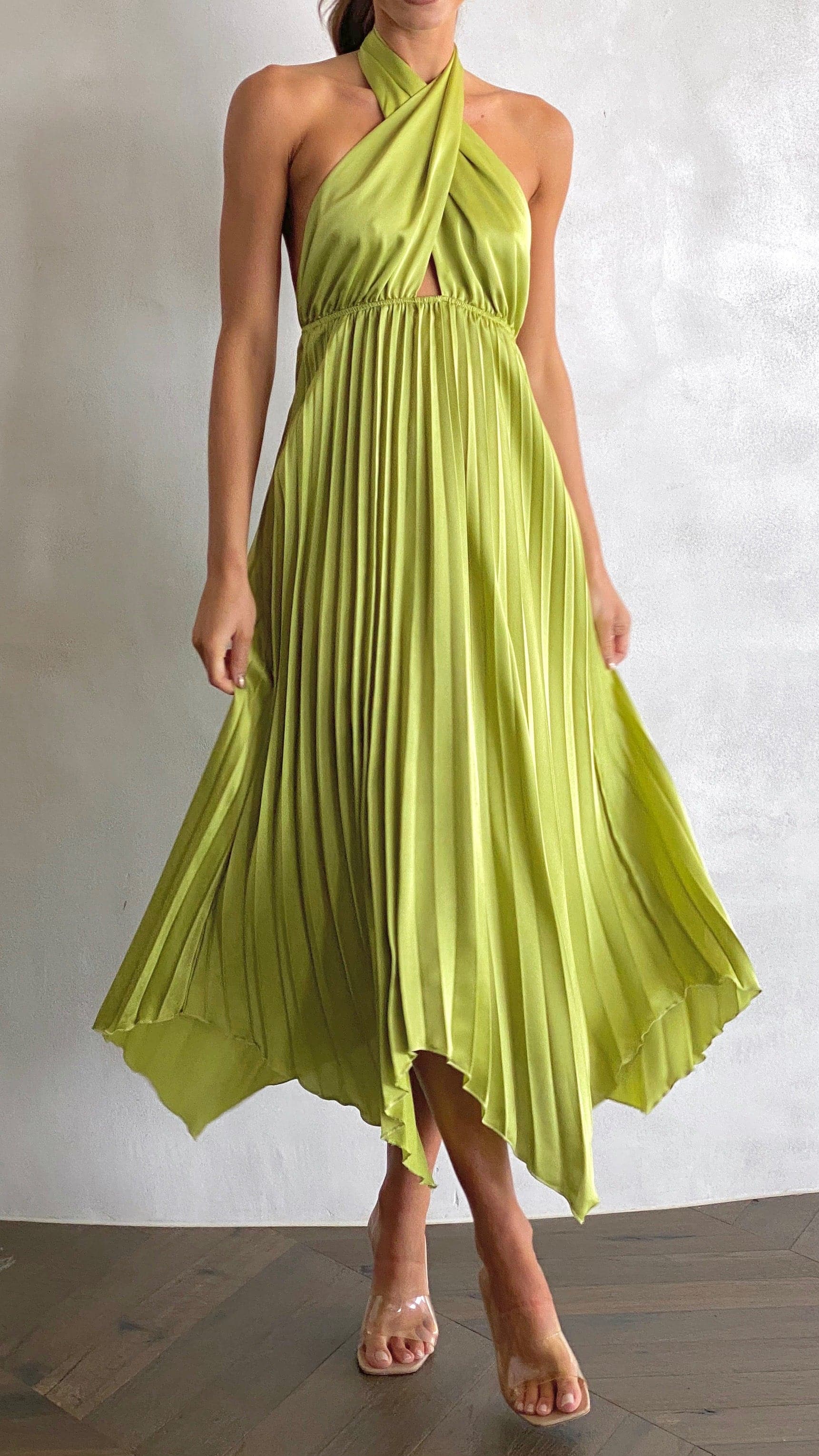 Miami Midi Dress - Lime