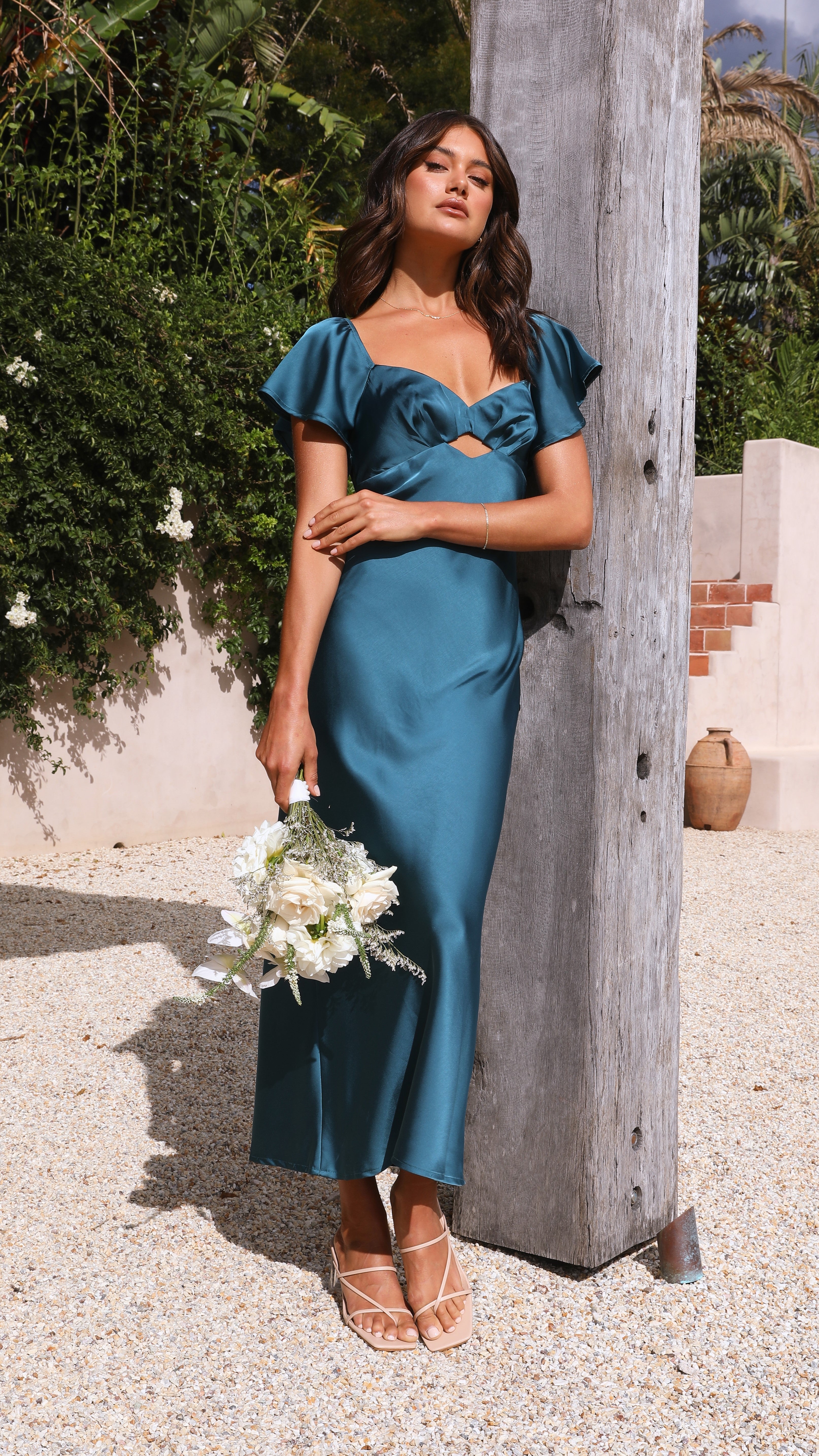 Carmen Midi Dress - Teal