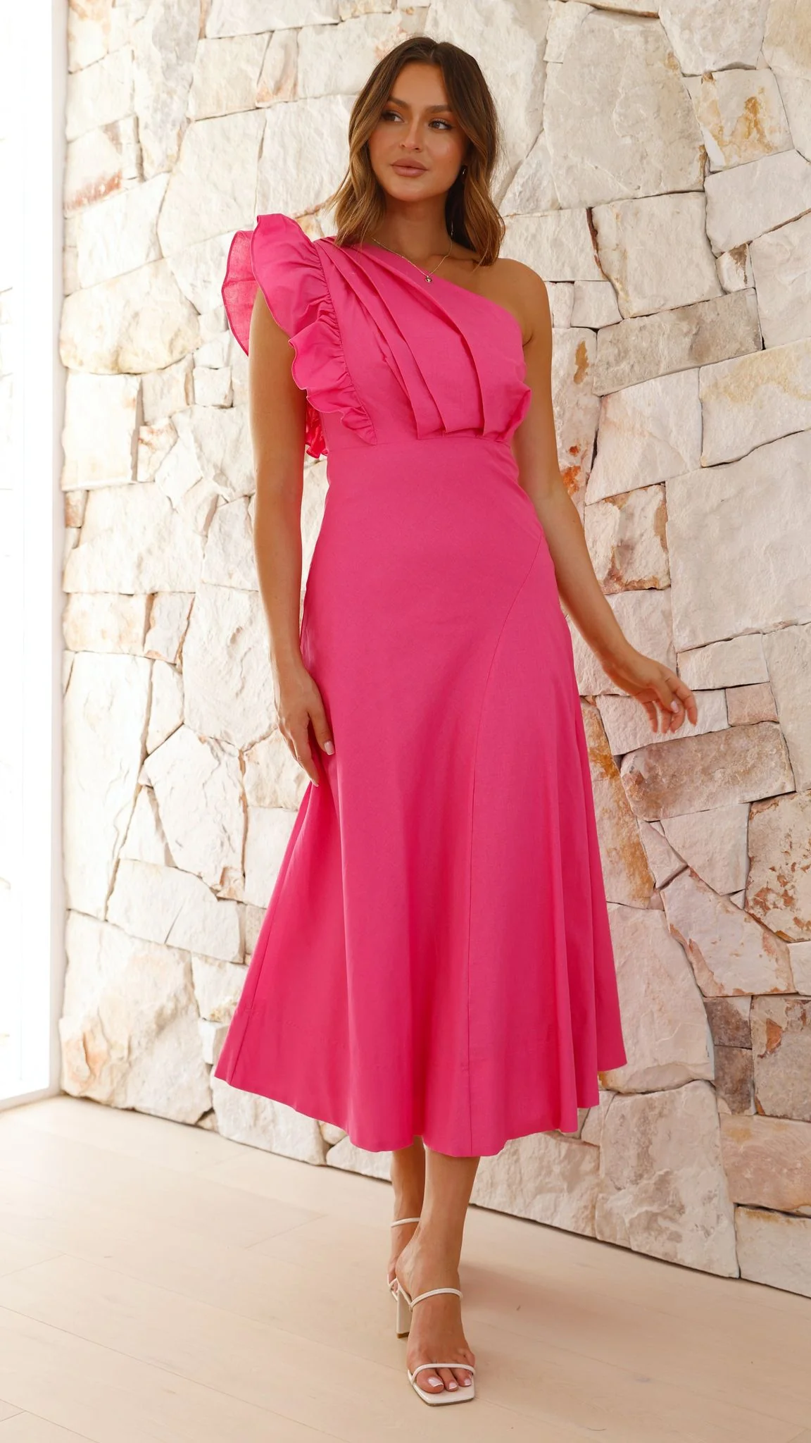 Stassie Midi Dress - Pink