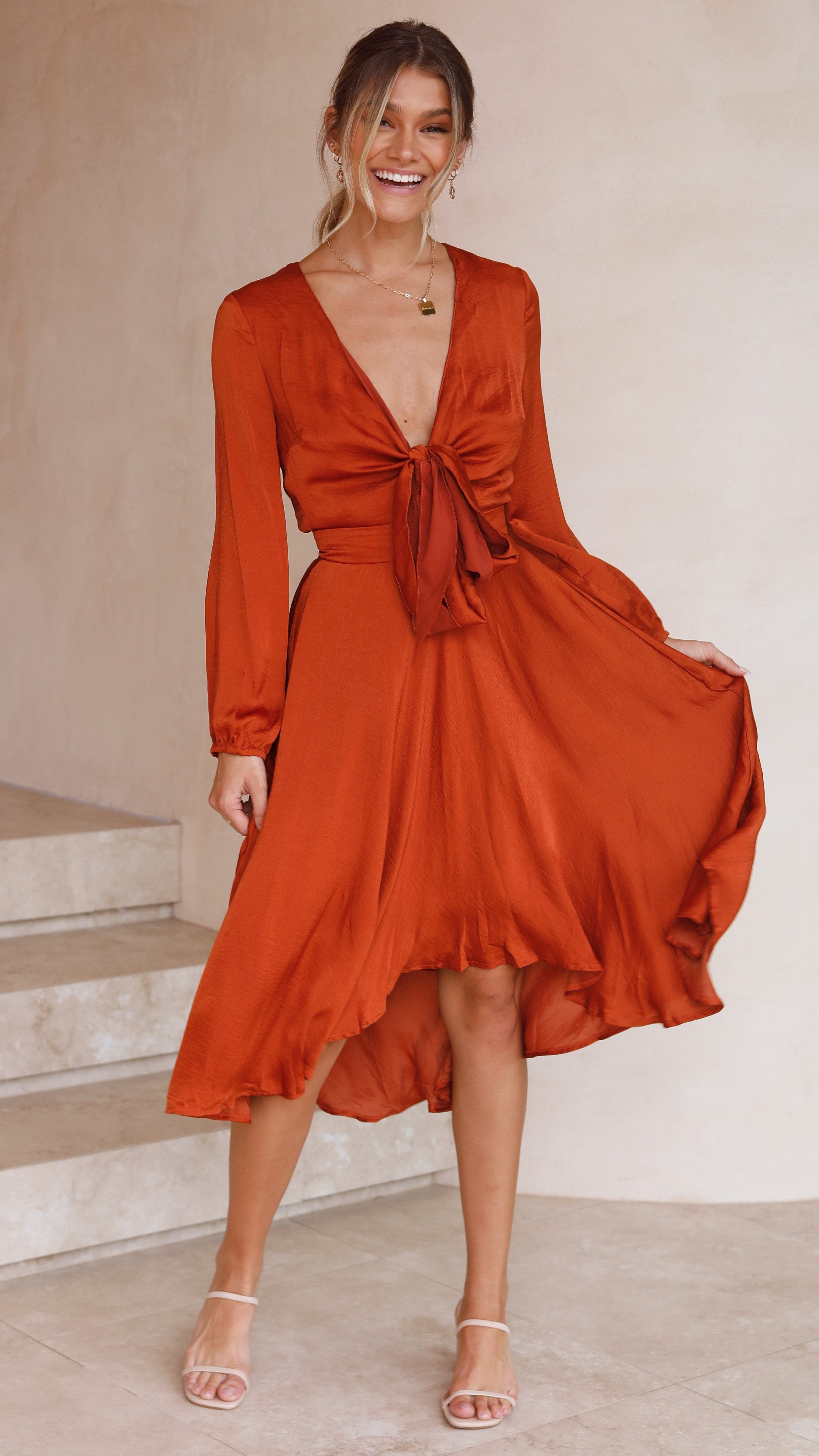 Starry Nights Dress - Rust