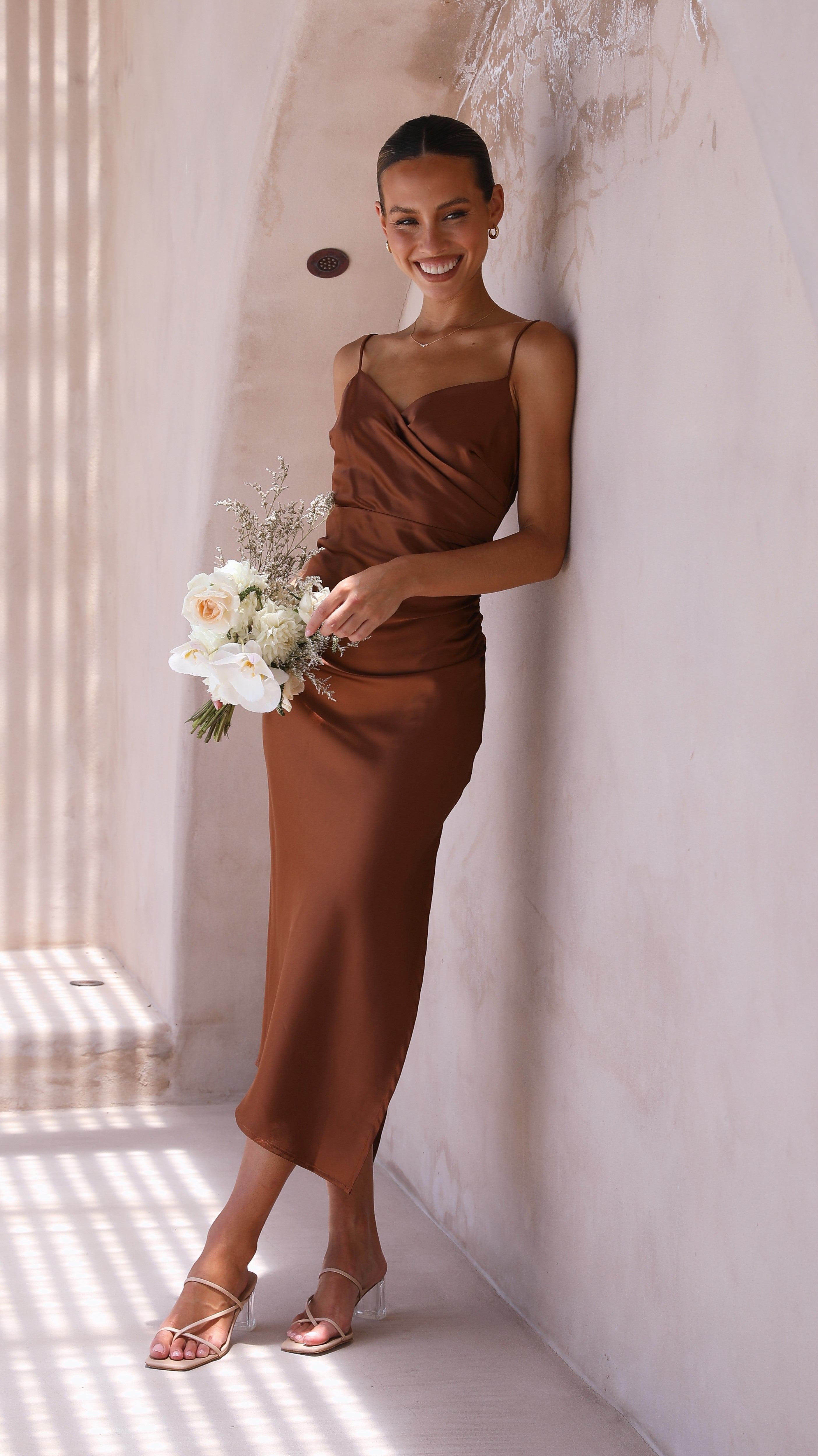 Monte Midi Dress - Brown