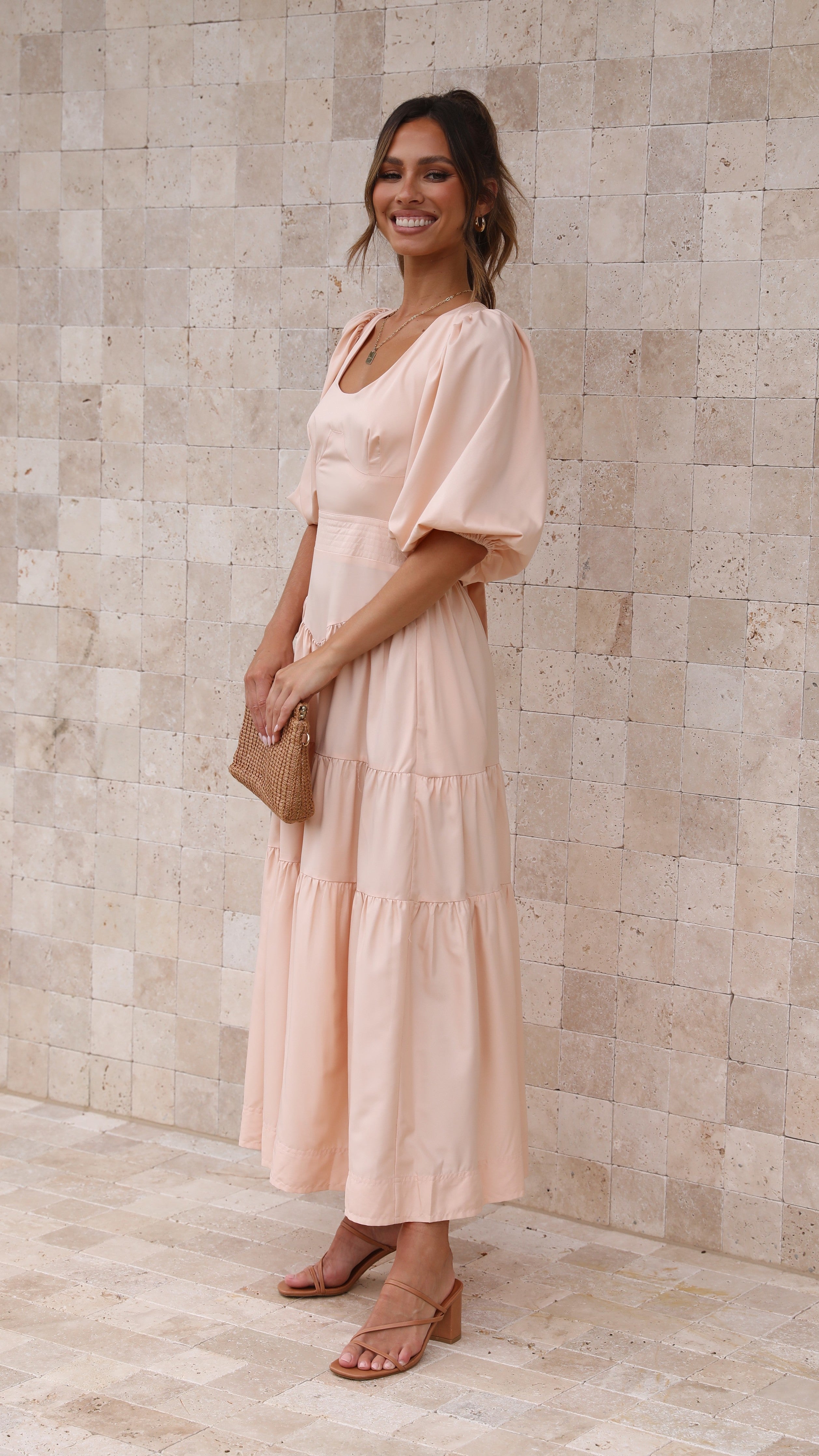 Michella Maxi Dress - Peach