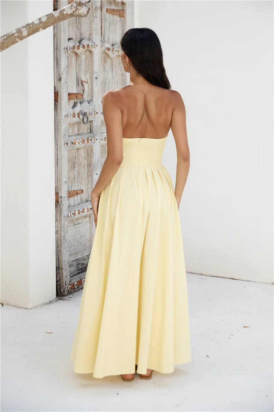 Enchantress Strapless Maxi Dress Yellow