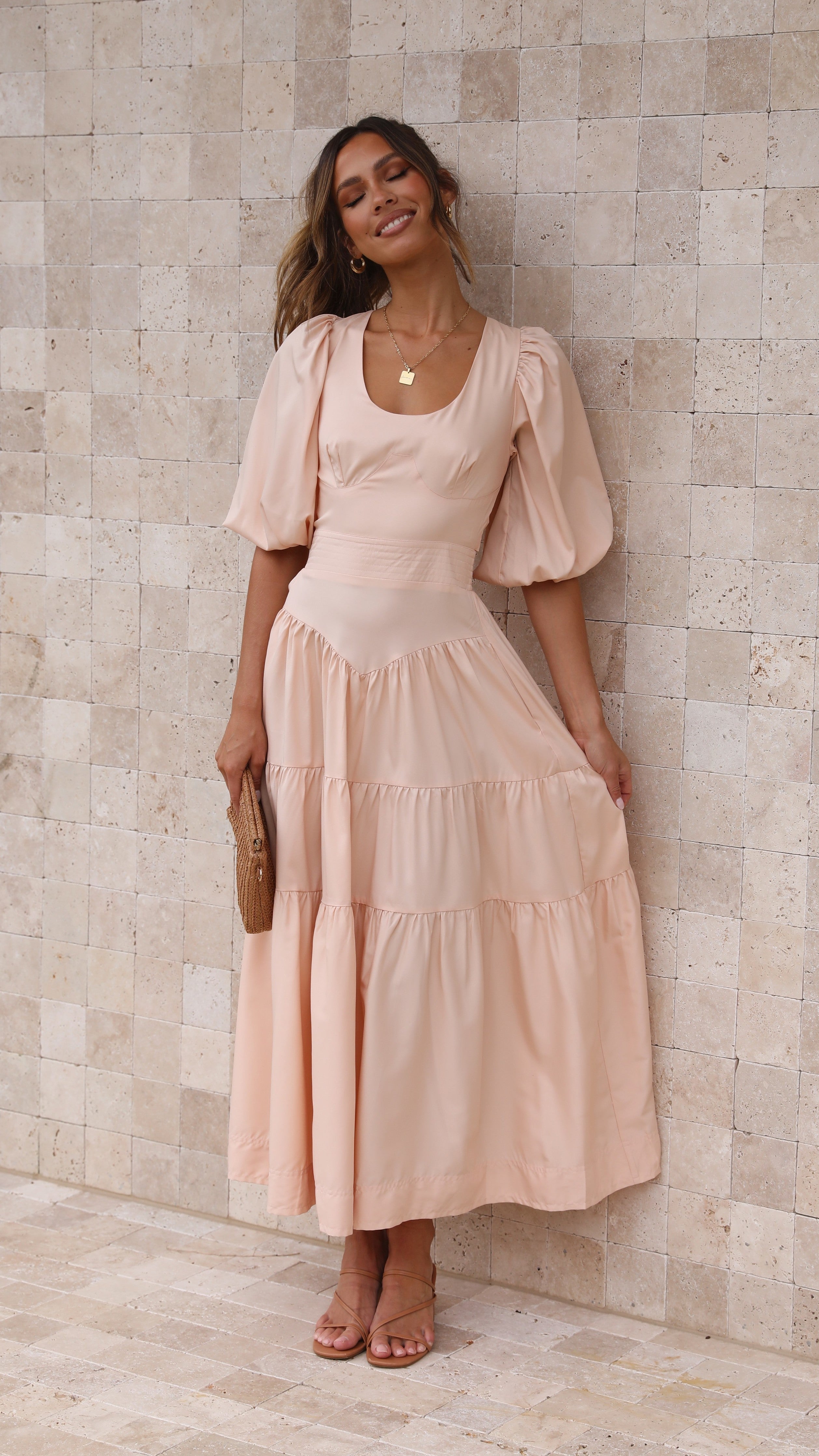 Michella Maxi Dress - Peach