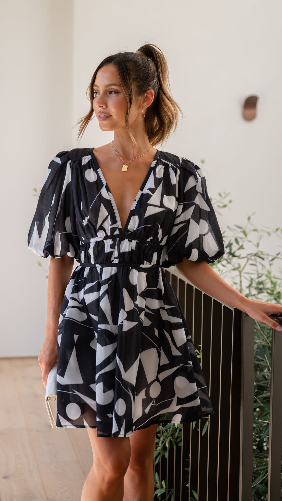 Venice Mini Dress - Black/White