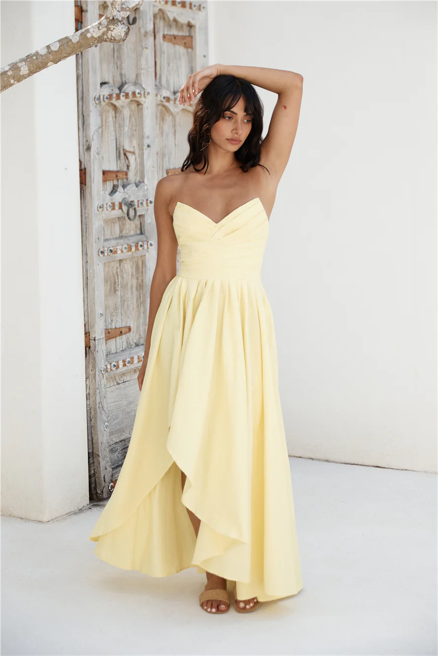 Enchantress Strapless Maxi Dress Yellow