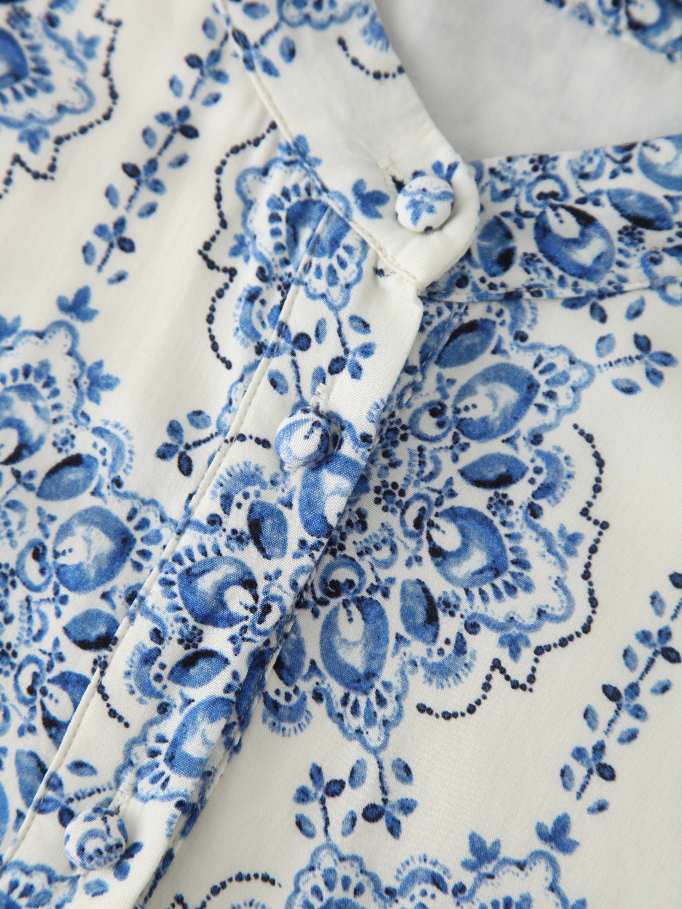 DRAWSTRING MAXI DRESS-BLUE MEDALLION