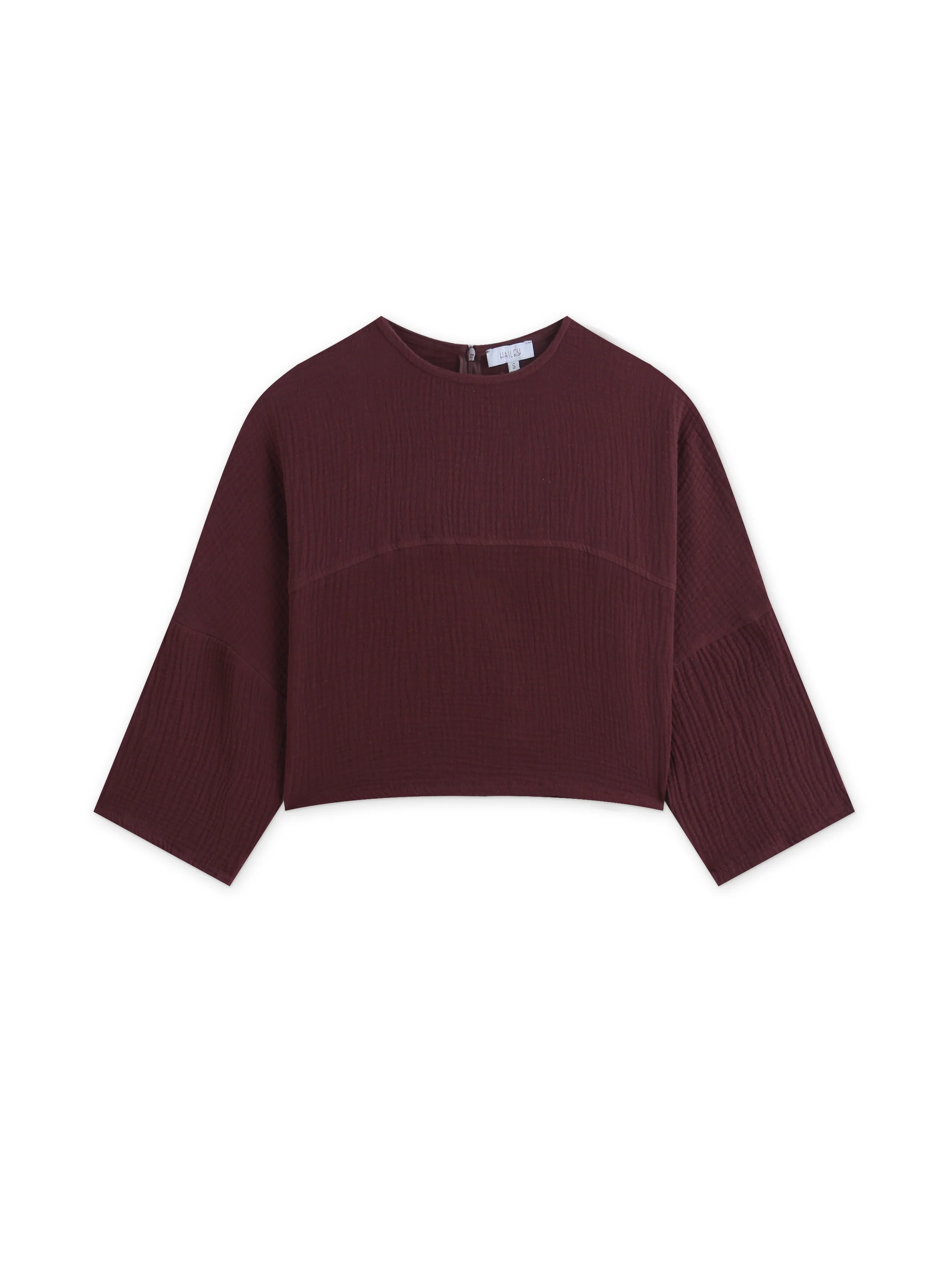 Gauze Crop Top-Rust