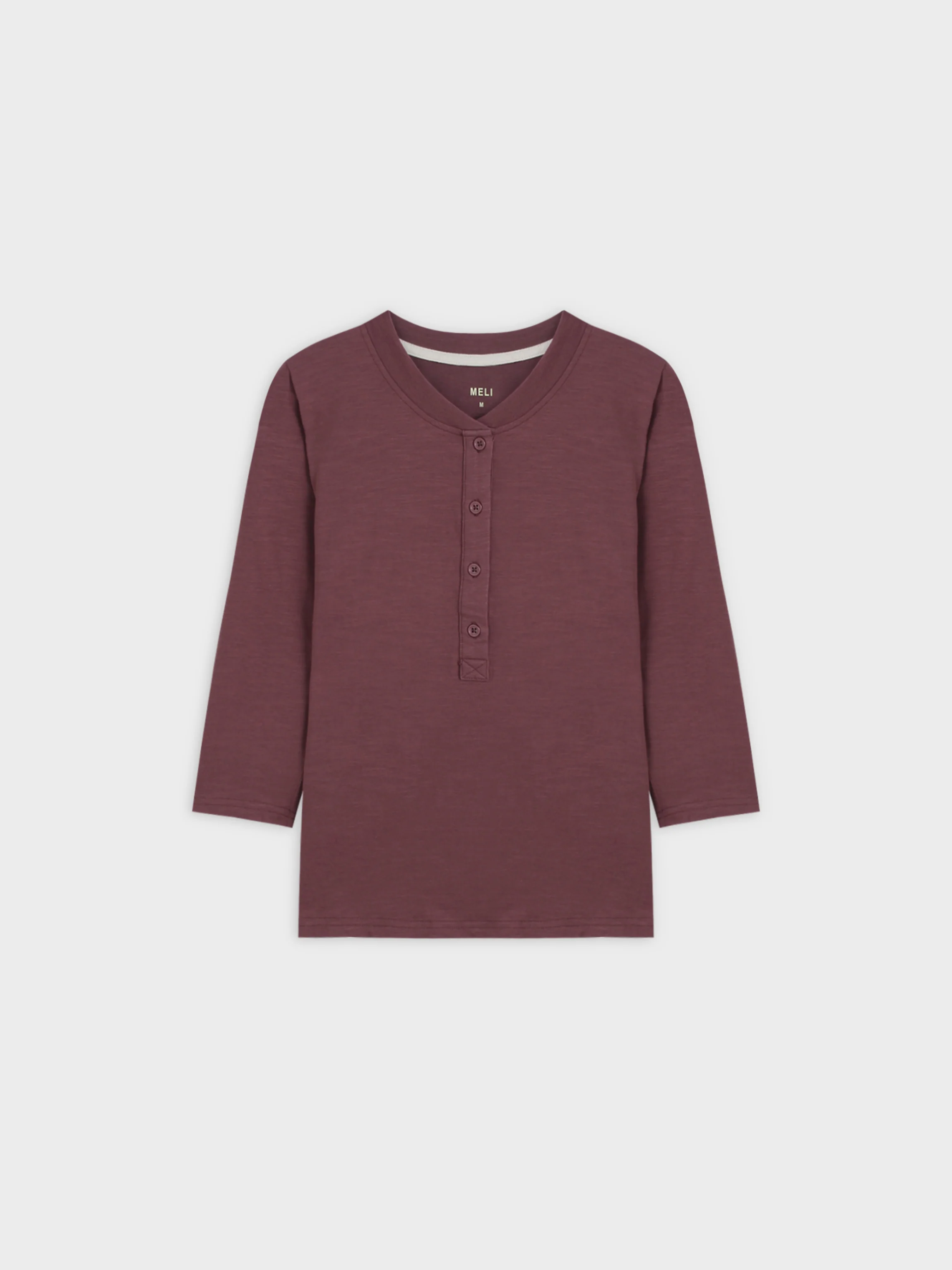 4 BUTTON HENLEY TEE-ROSE