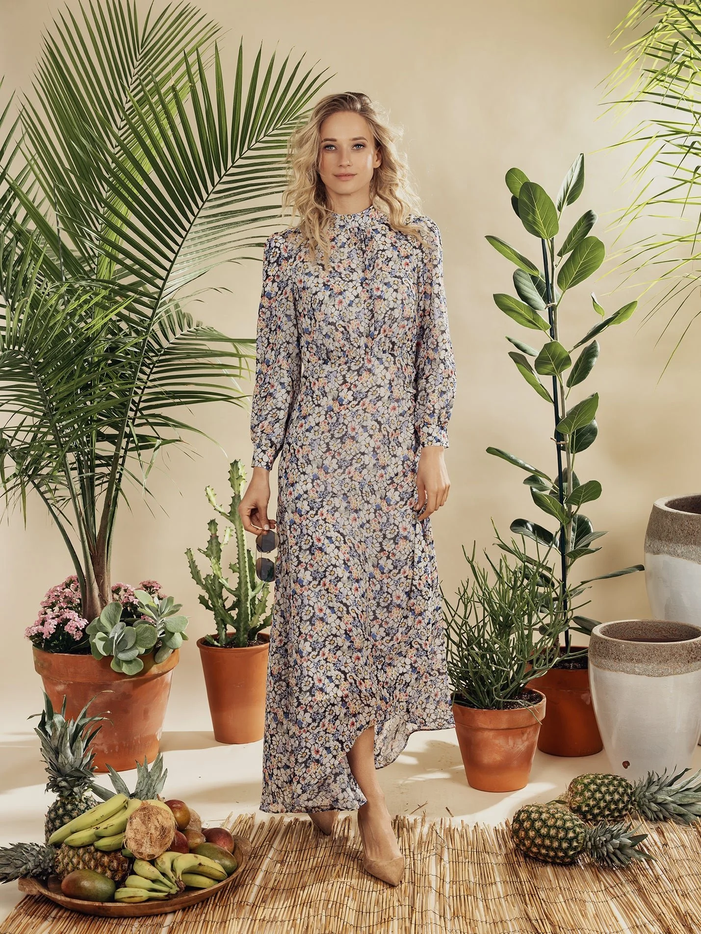 Drape Dress-Floral