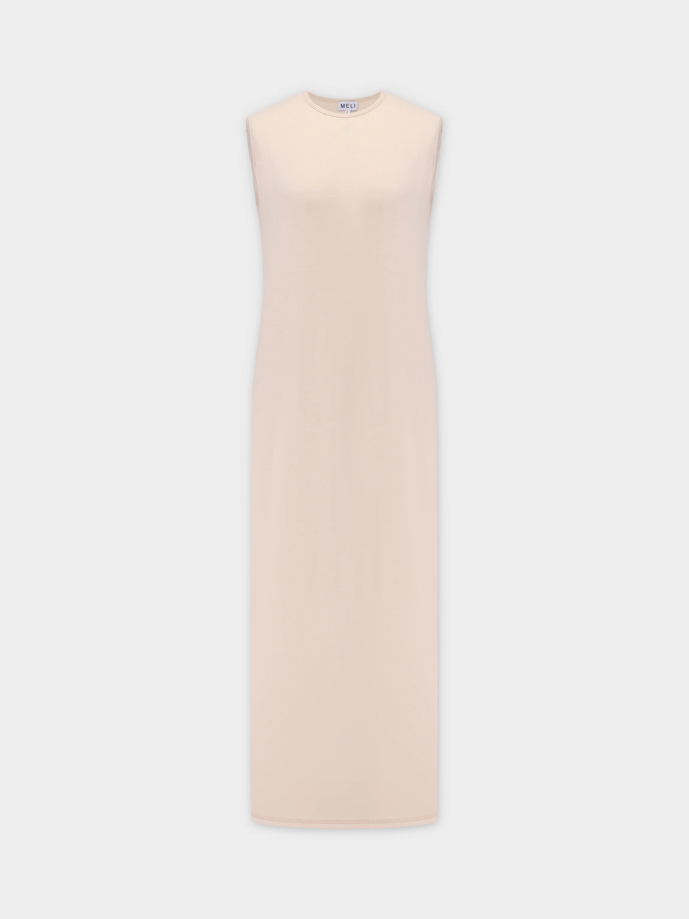 Basic T-Shirt Slip Dress-Tan