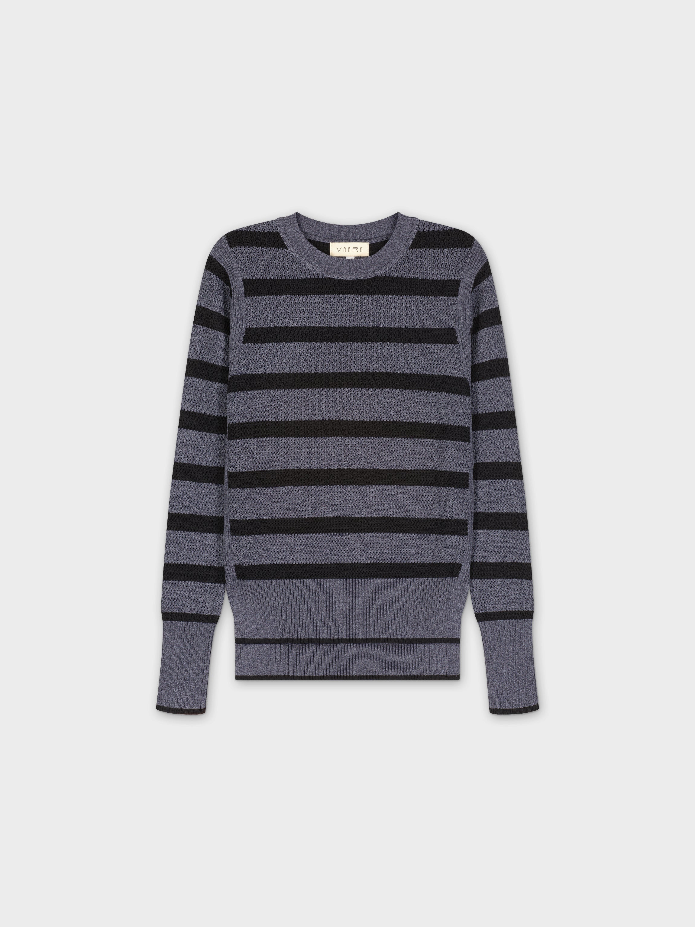 CROCHET NAUTICAL SWEATER-GREY