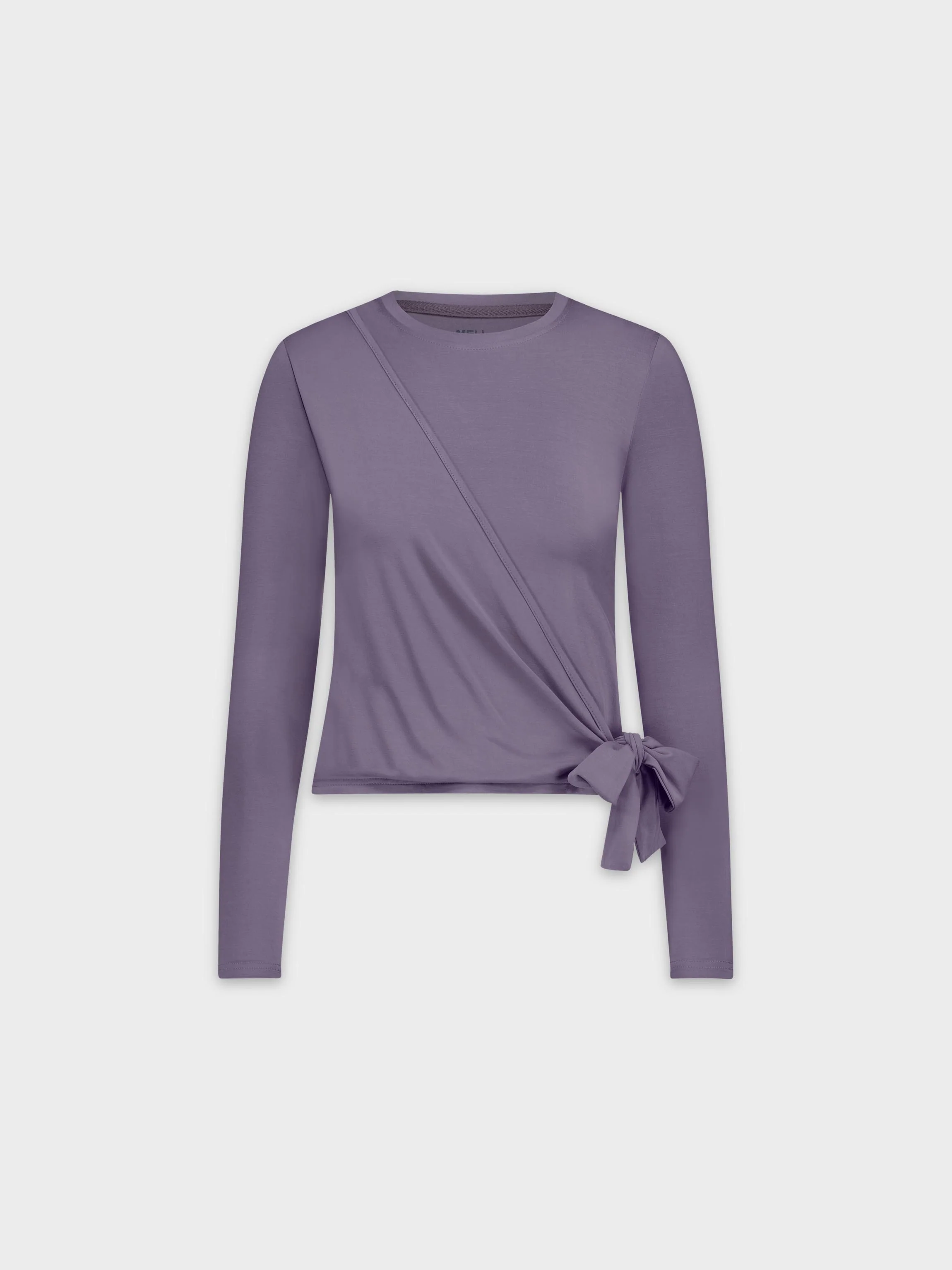WRAP TEE-DEEP LILAC