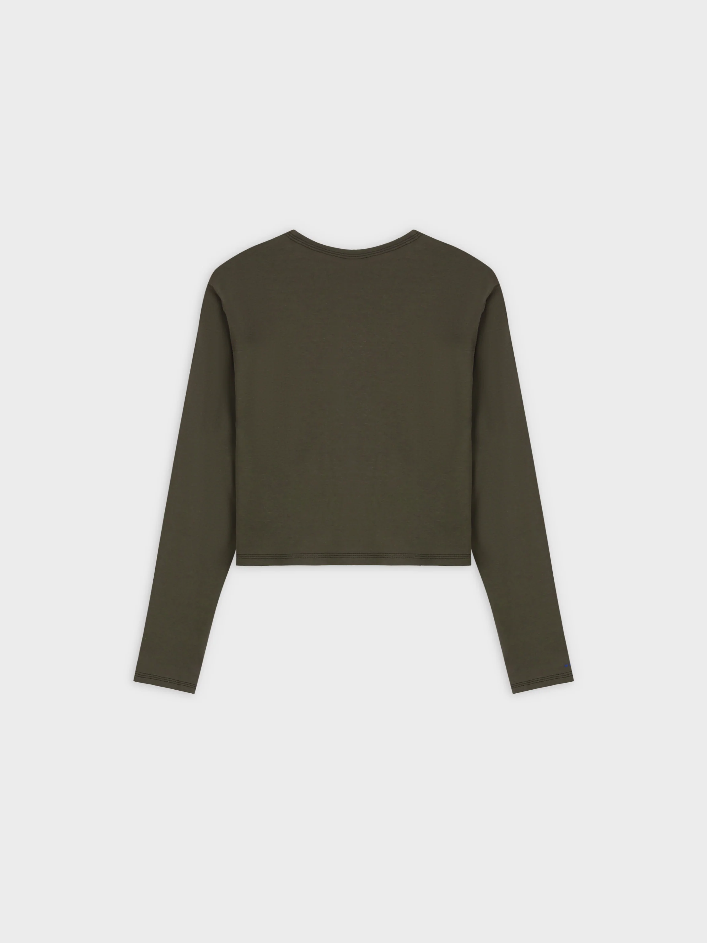 Basic T-Shirt Cropped Cardigan-Olive