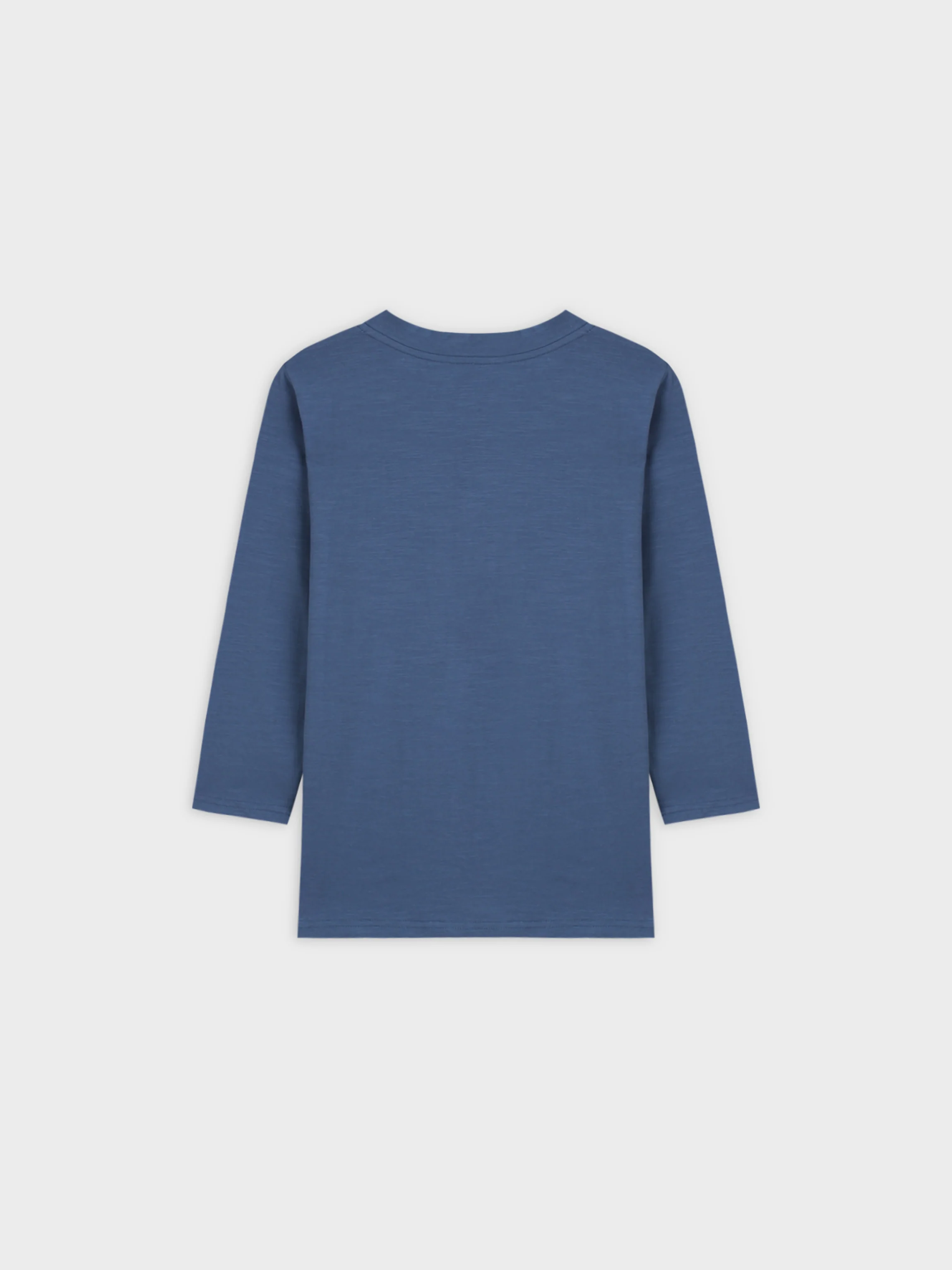 4 BUTTON HENLEY TEE-BLUE