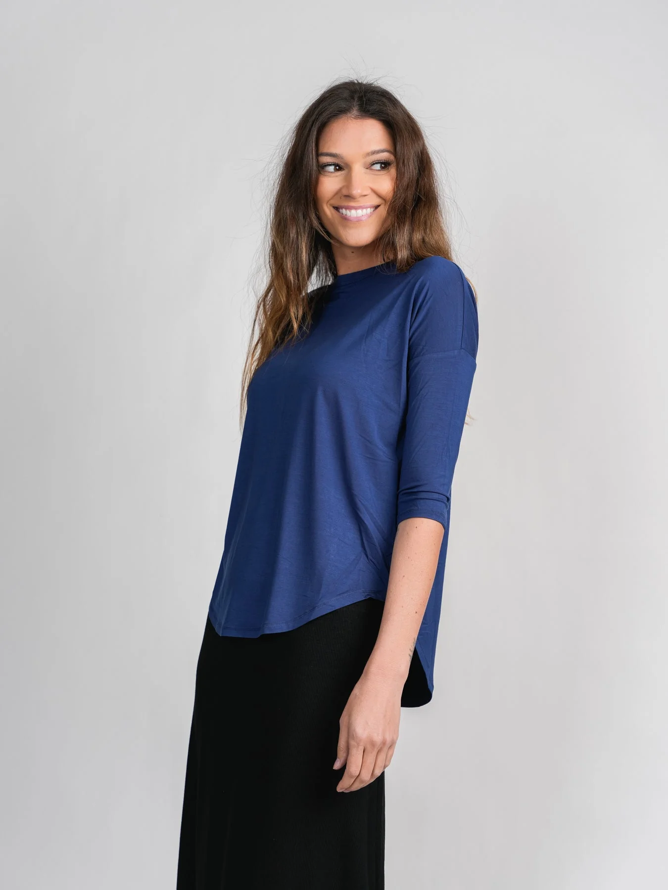 SWING TEE (3Q)-NAVY