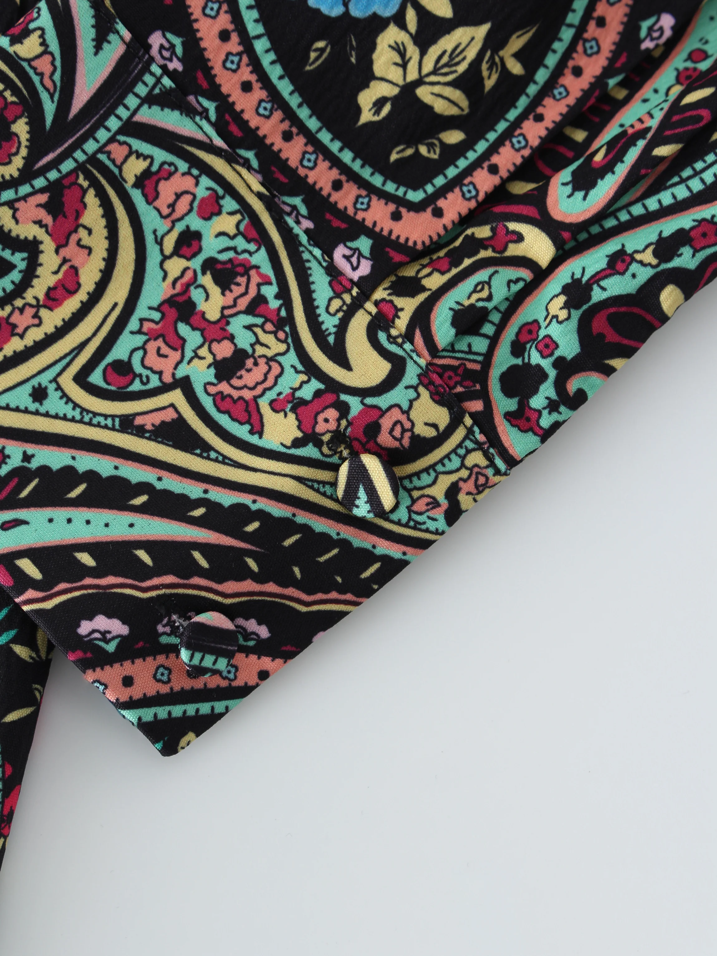Belted Shirtdress-Neon Paisley