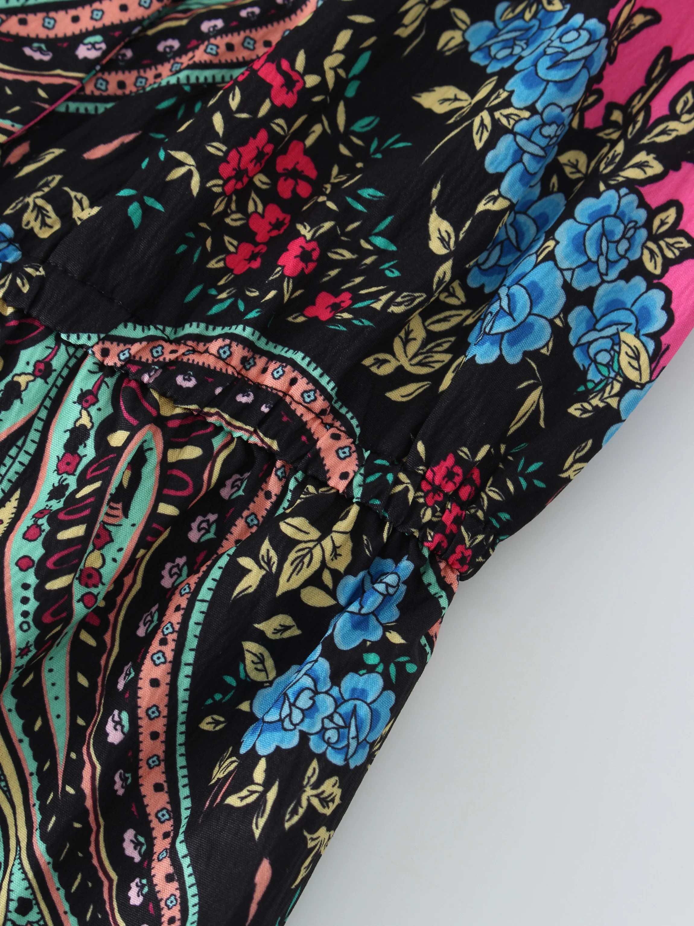 Belted Shirtdress-Neon Paisley