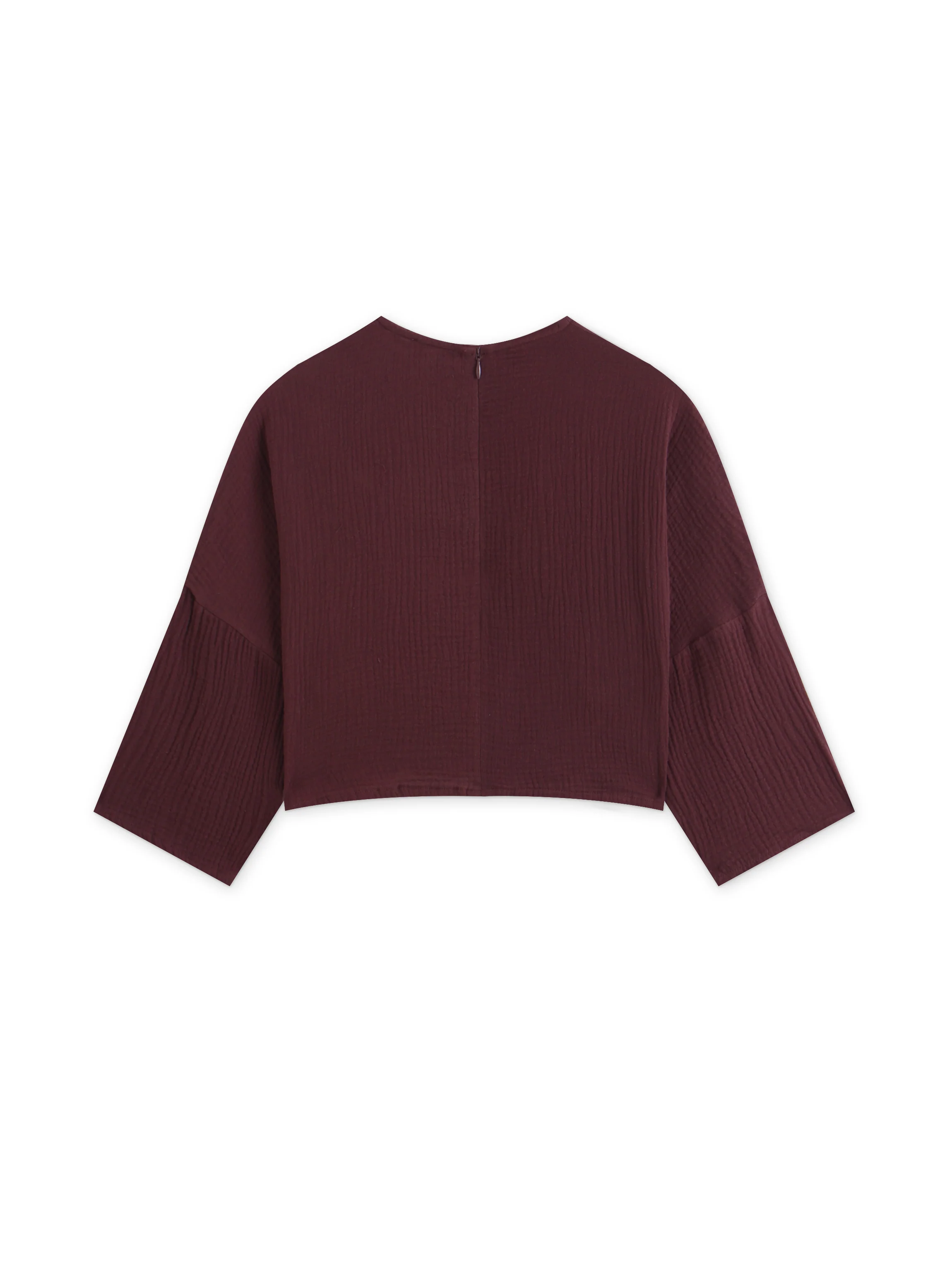Gauze Crop Top-Rust