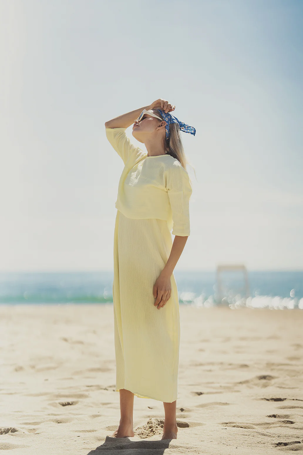 Gauze Crop Top-Lemon Sorbet