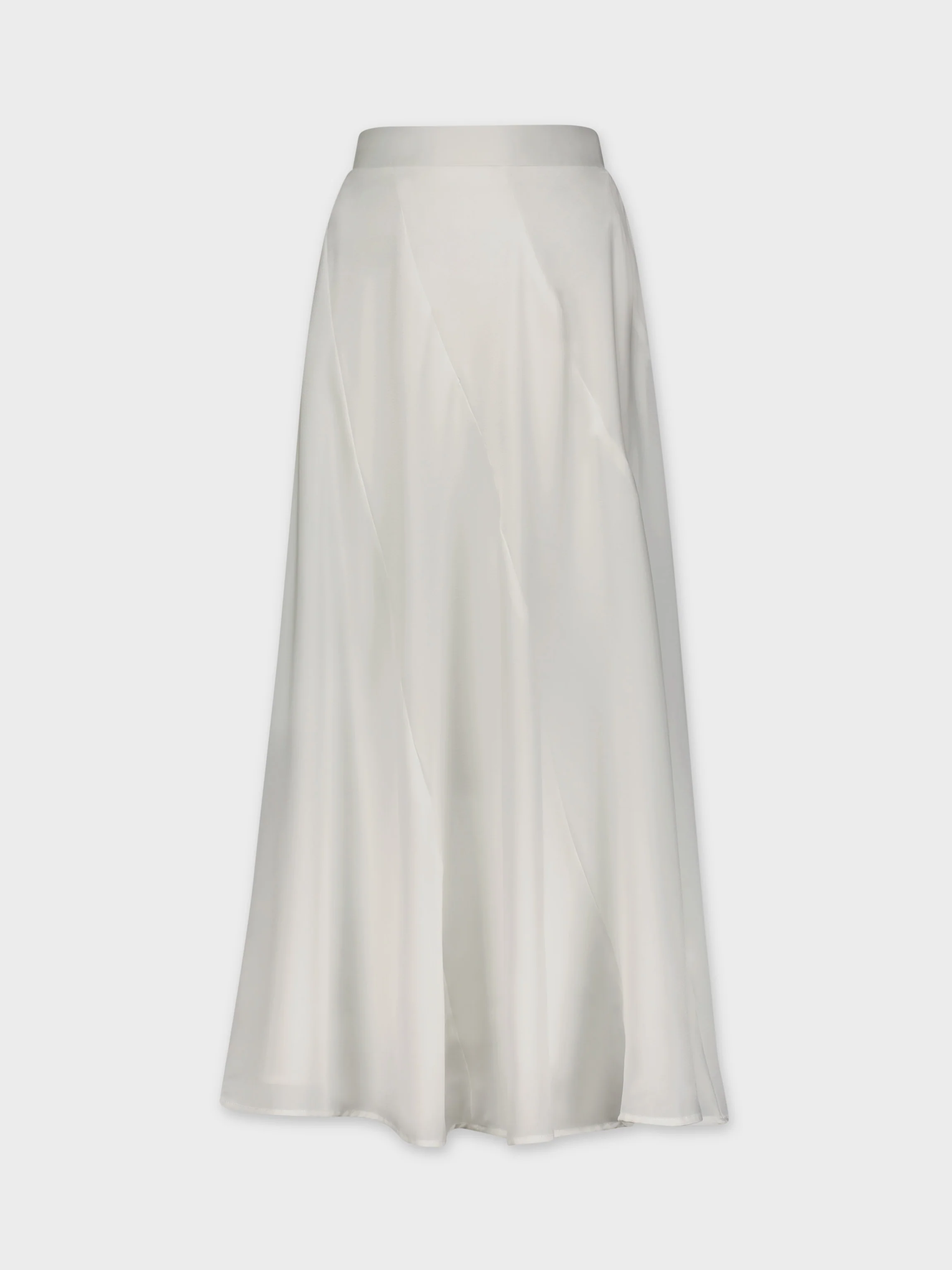 FULL SATIN SKIRT-WHITE