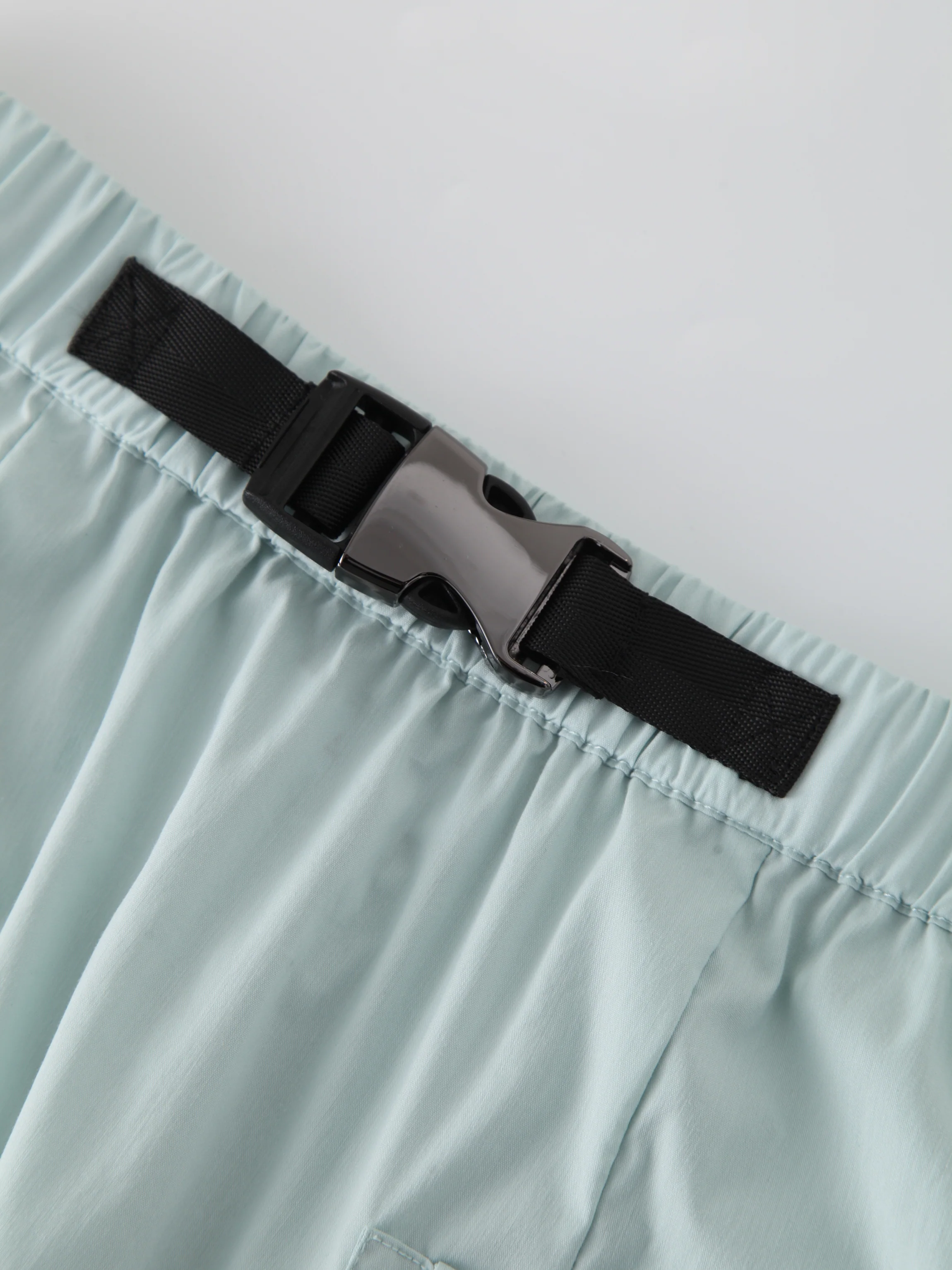 Buckle Cargo Skirt-Pistachio