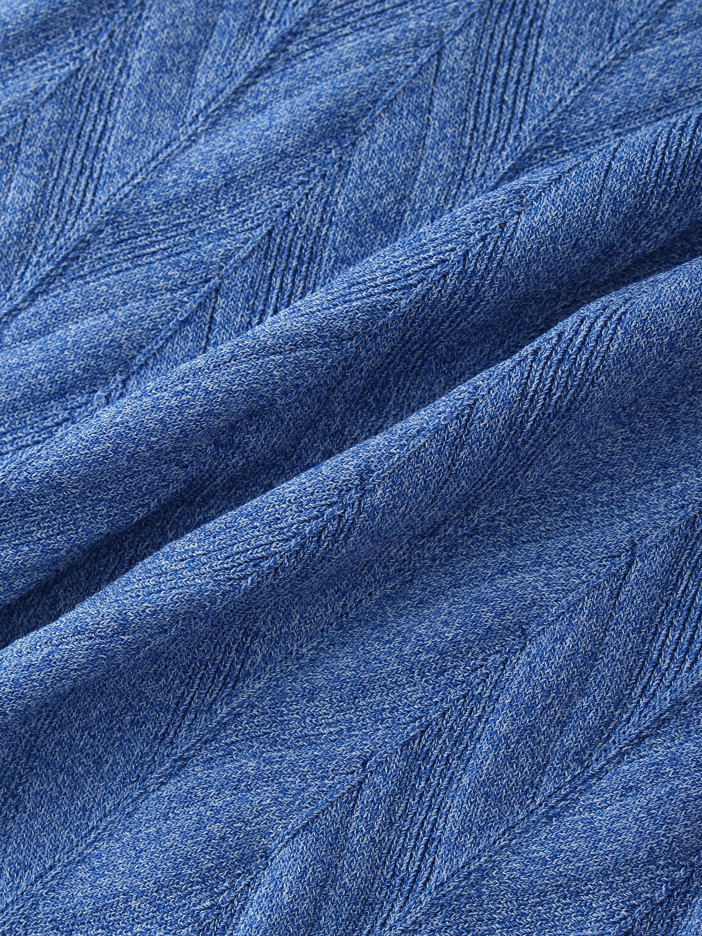 Wave Stripe Sweater-Navy Heathered