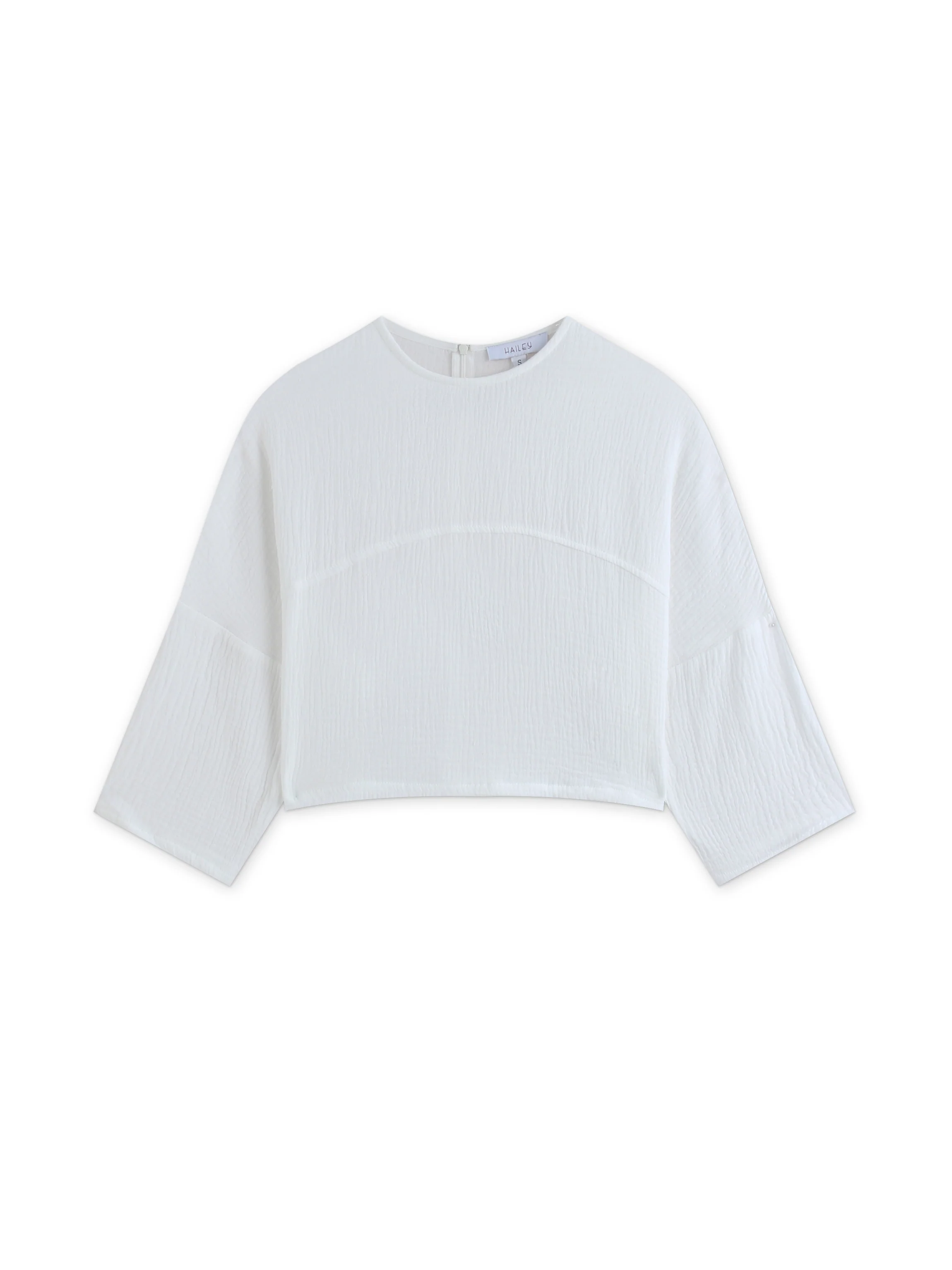 Gauze Crop Top-Ivory