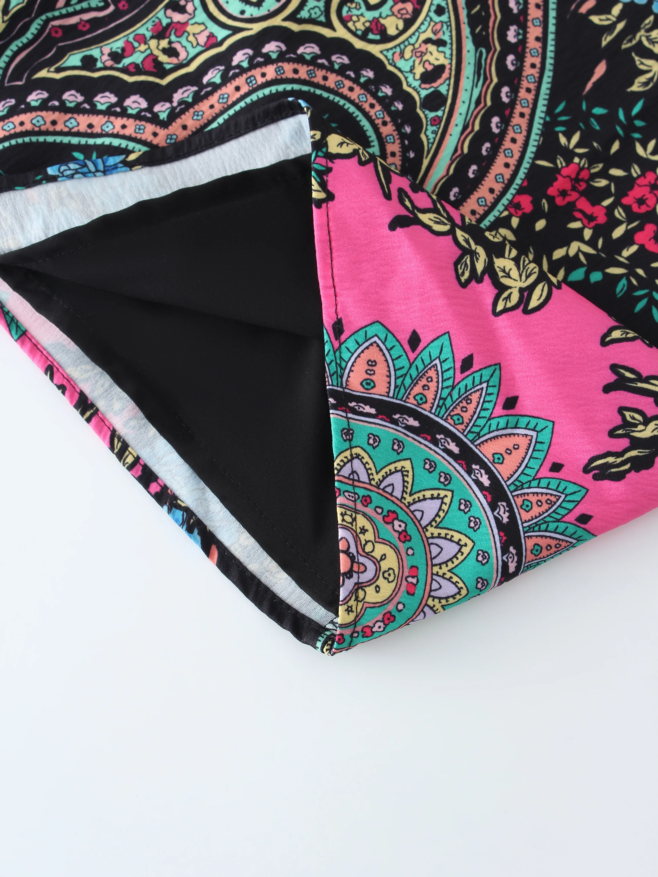 Belted Shirtdress-Neon Paisley