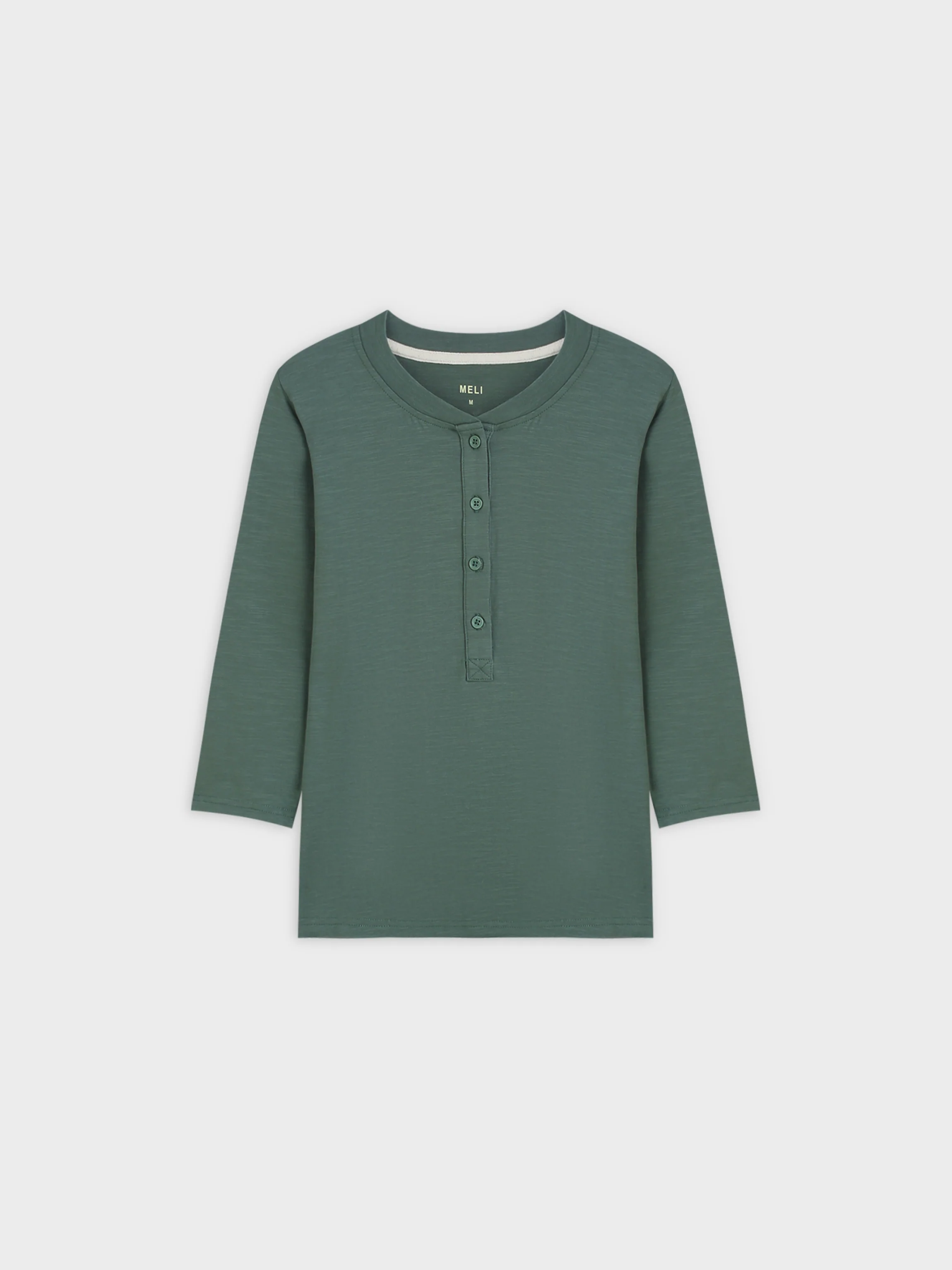 4 BUTTON HENLEY TEE-GREEN
