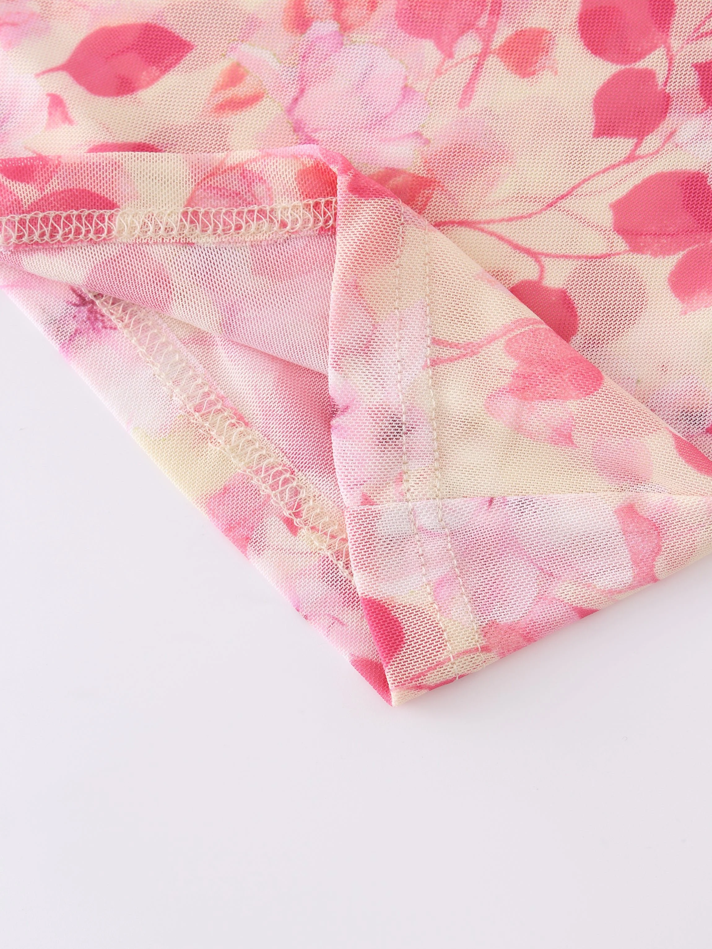 Floral Mesh Top-Pink Floral